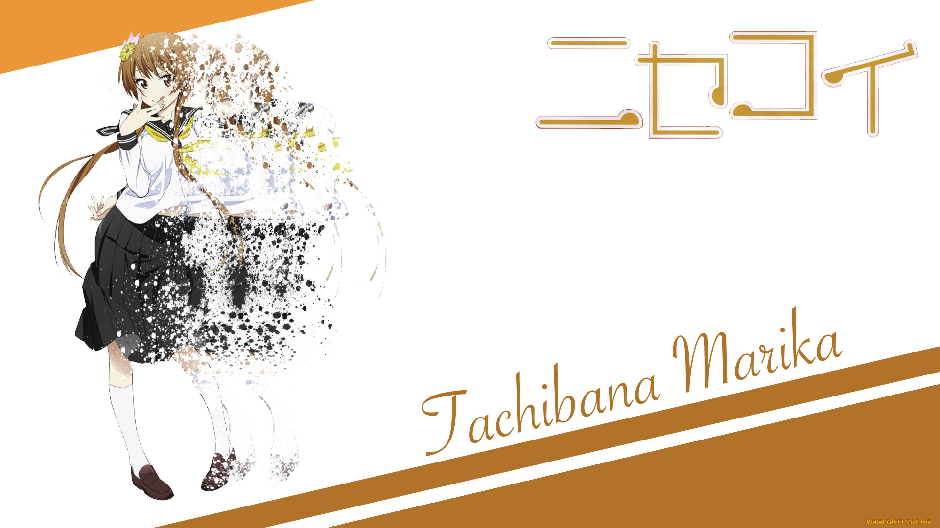 аниме, nisekoi, взгляд, фон, девушка