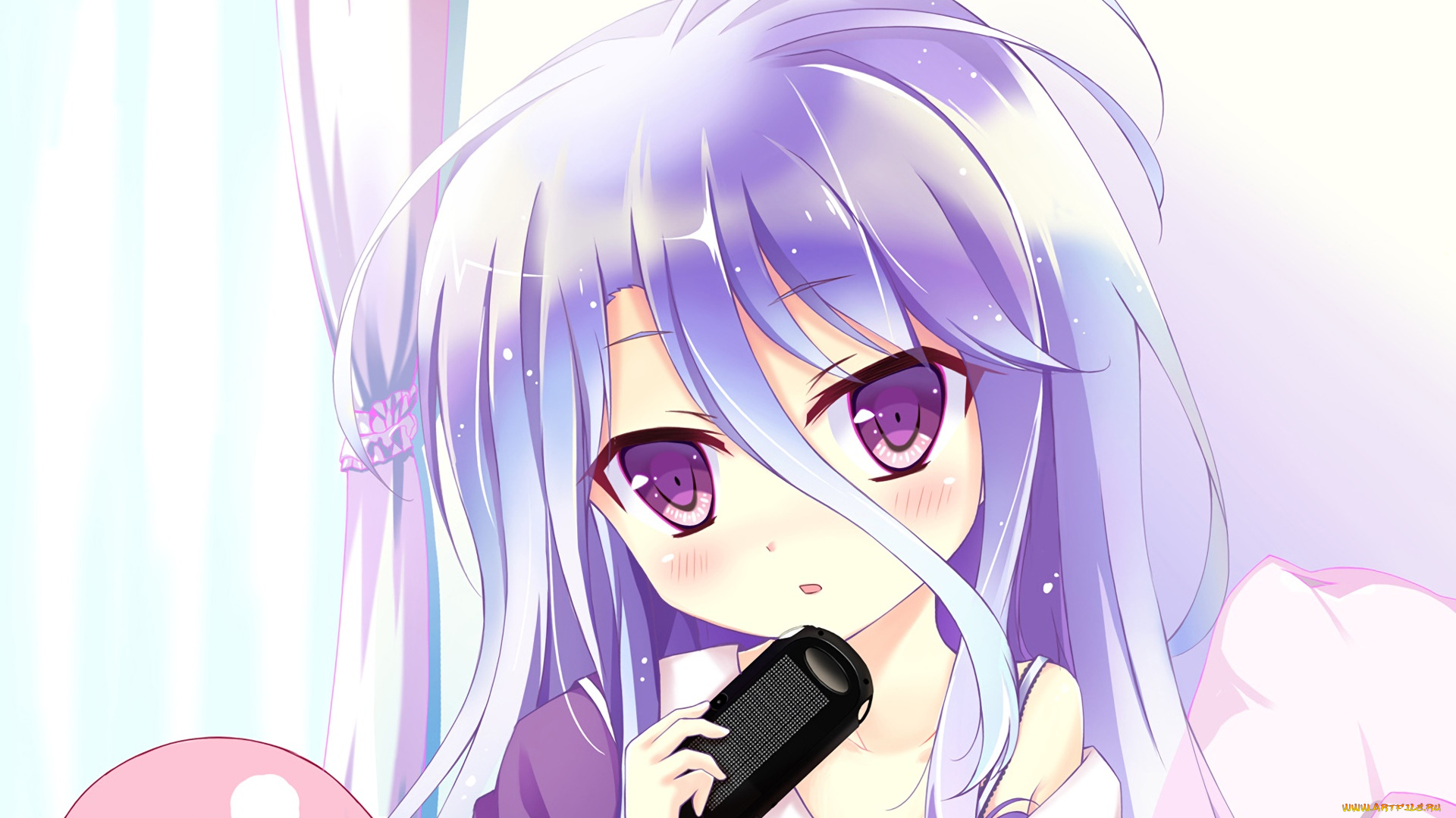 аниме, no, game, no, life, девушка, взгляд, фон