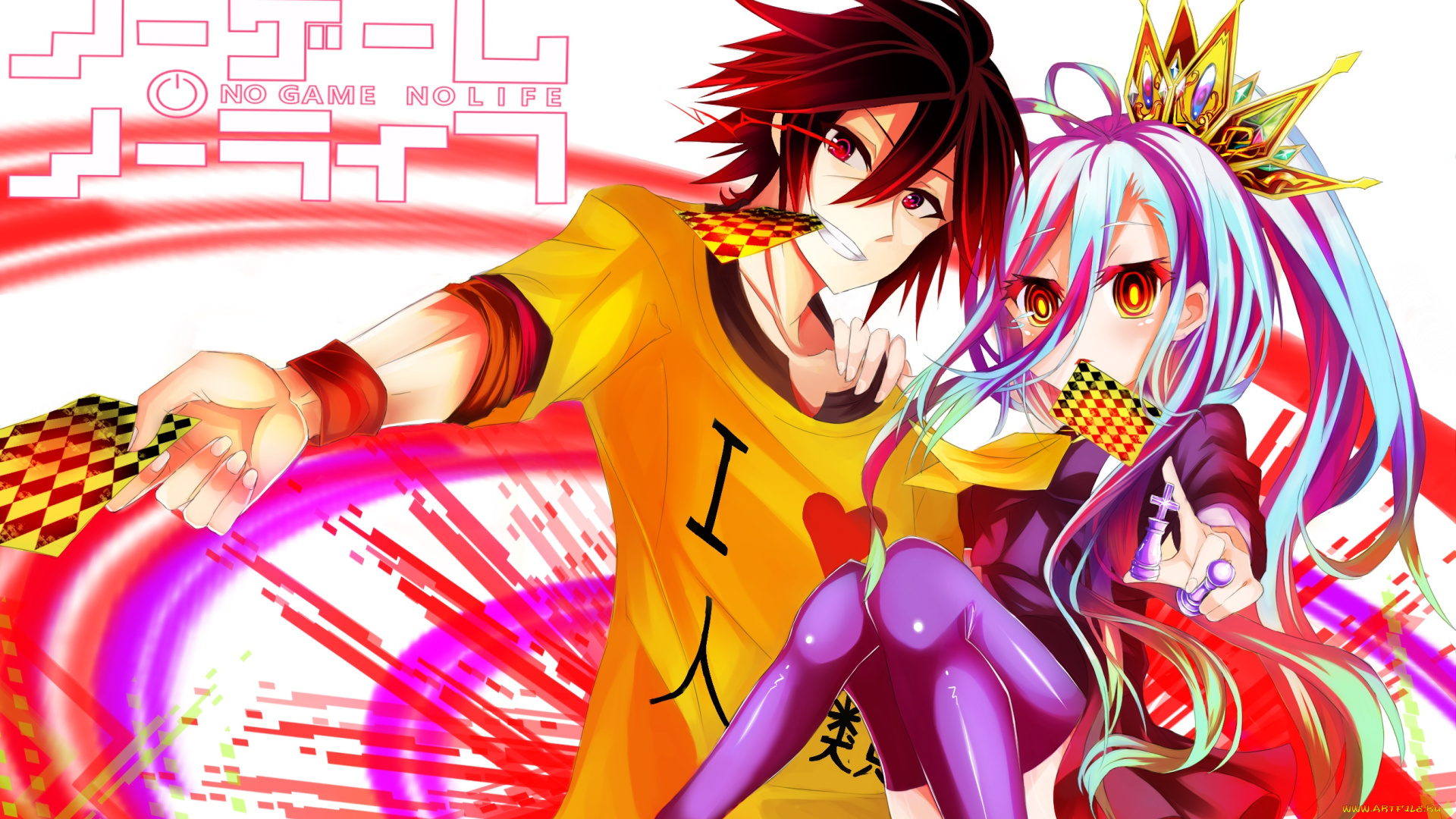 аниме, no, game, no, life, фон, взгляд, девушка