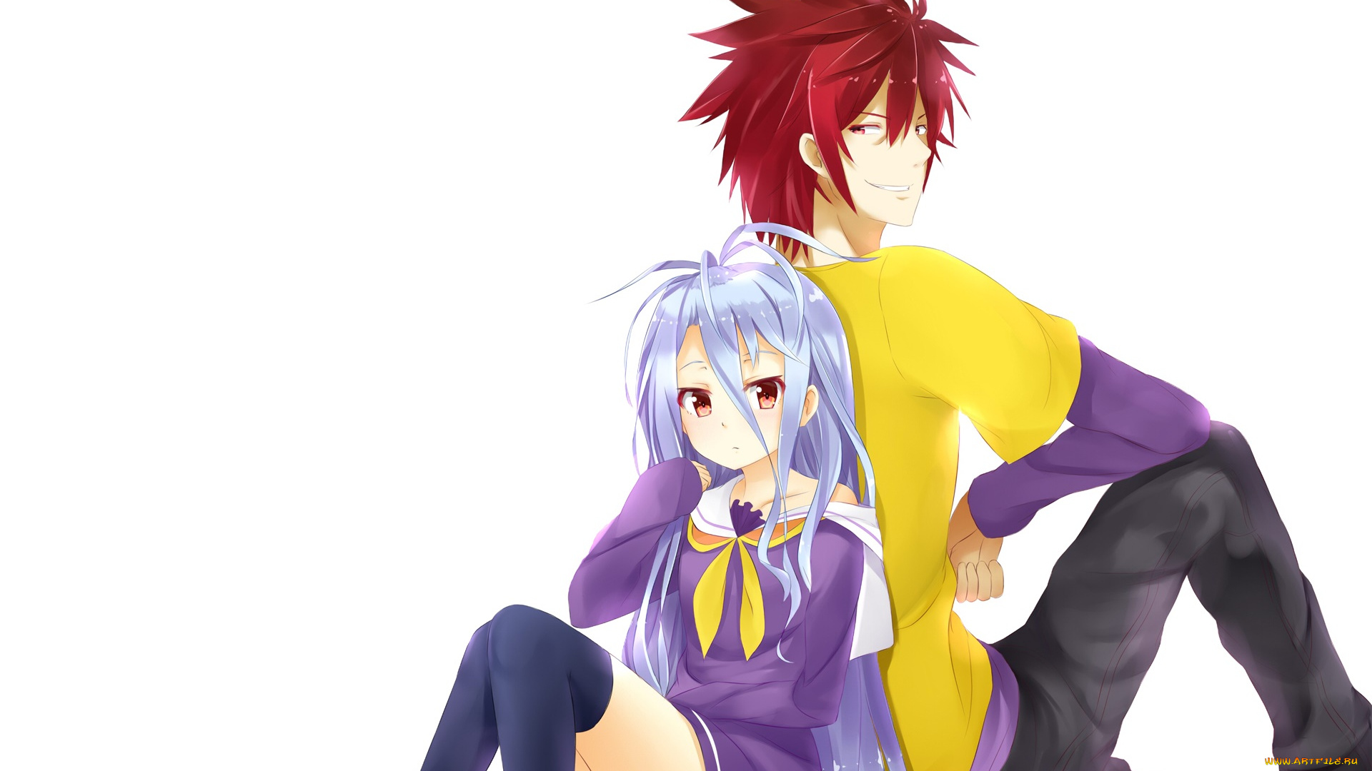 аниме, no, game, no, life, фон, взгляд, девушка