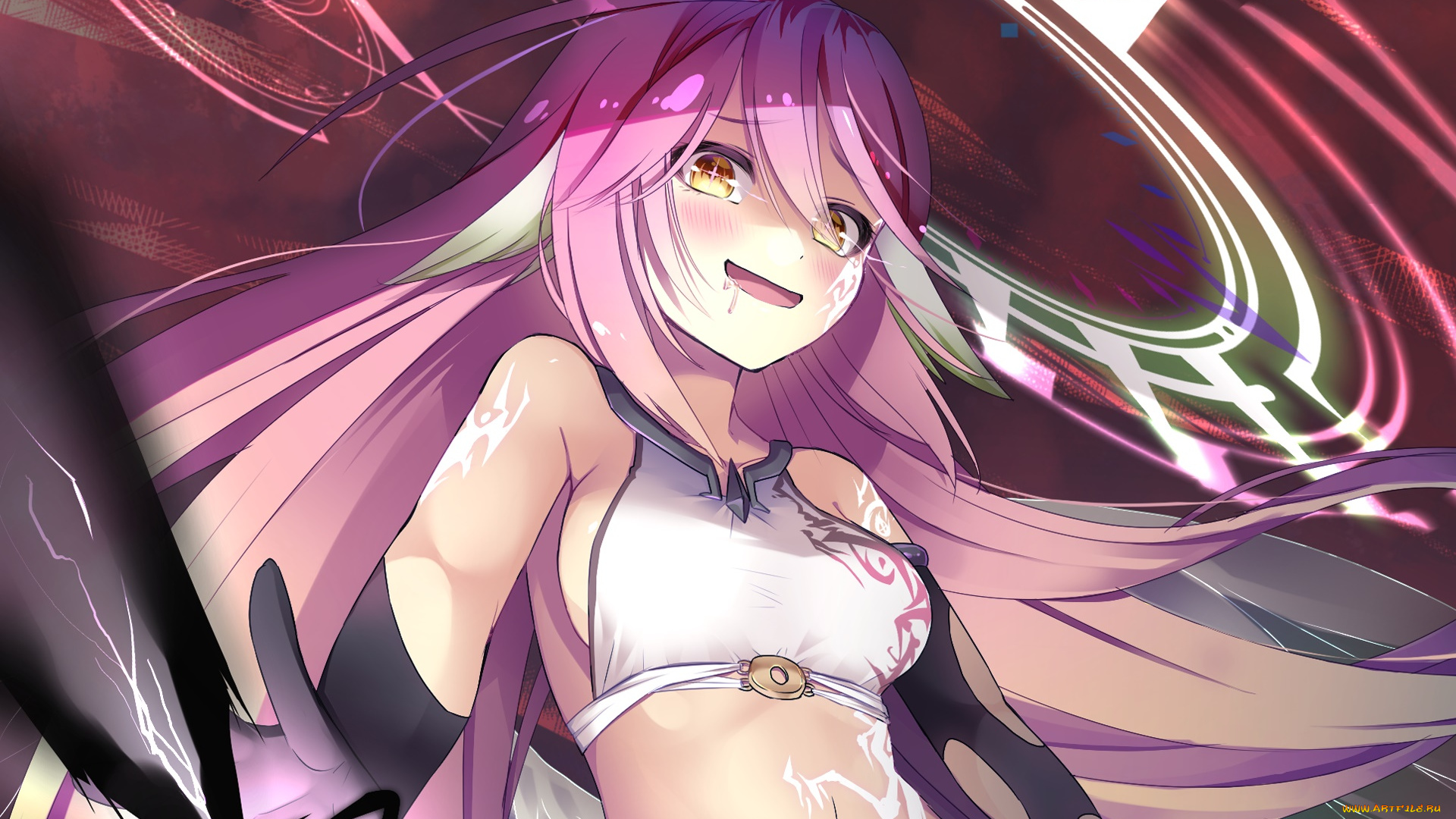 аниме, no, game, no, life, фон, взгляд, девушка