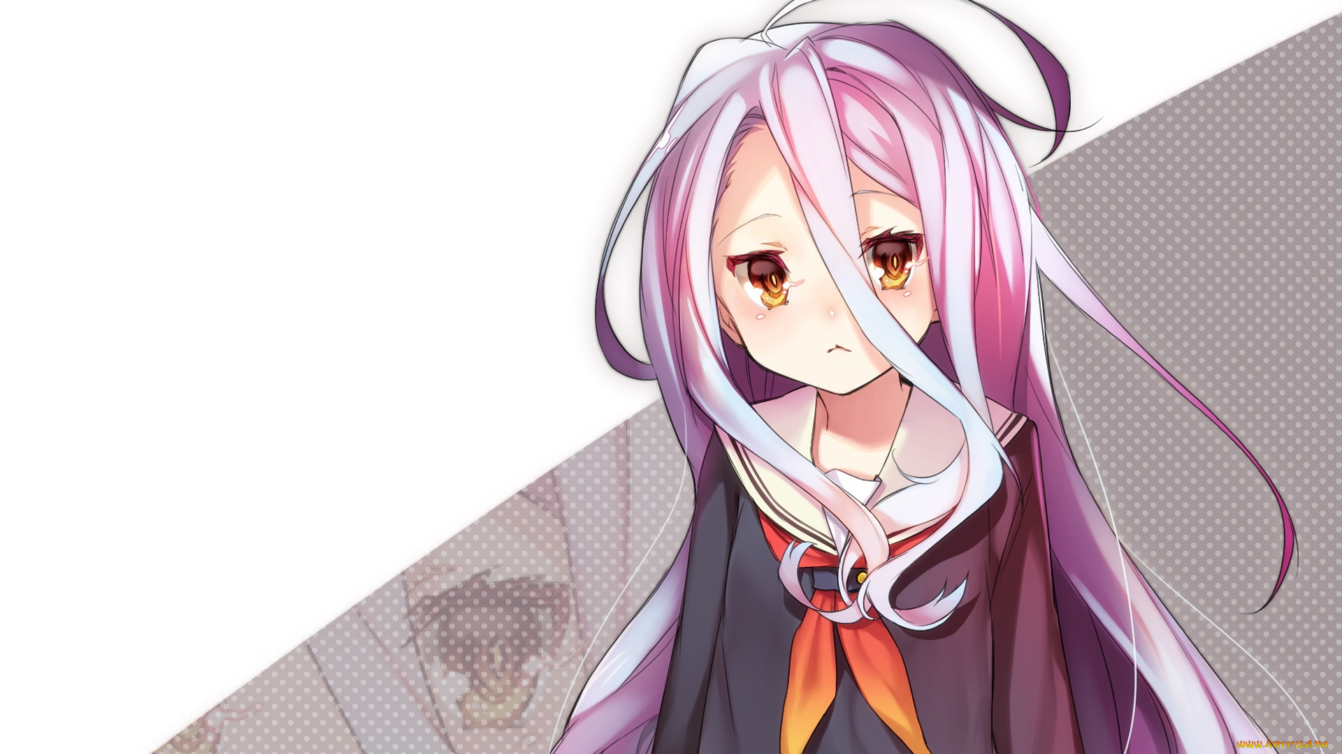 аниме, no, game, no, life, взгляд, фон, девушка