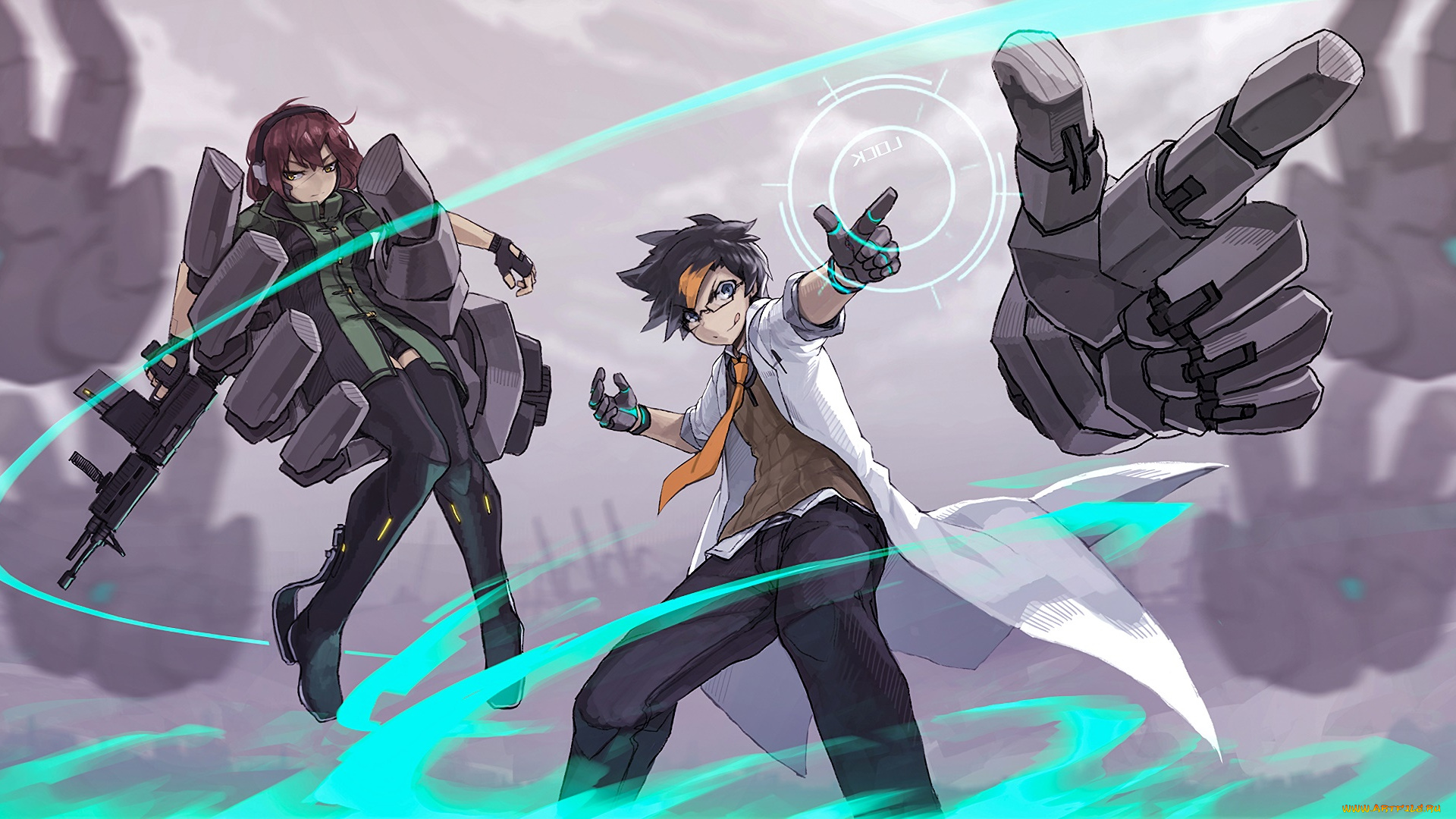 аниме, оружие, , техника, , технологии, фон, взгляд, девушка