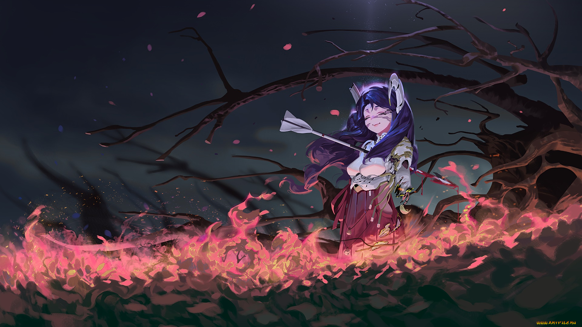 аниме, оружие, , техника, , технологии, взгляд, фон, девушка