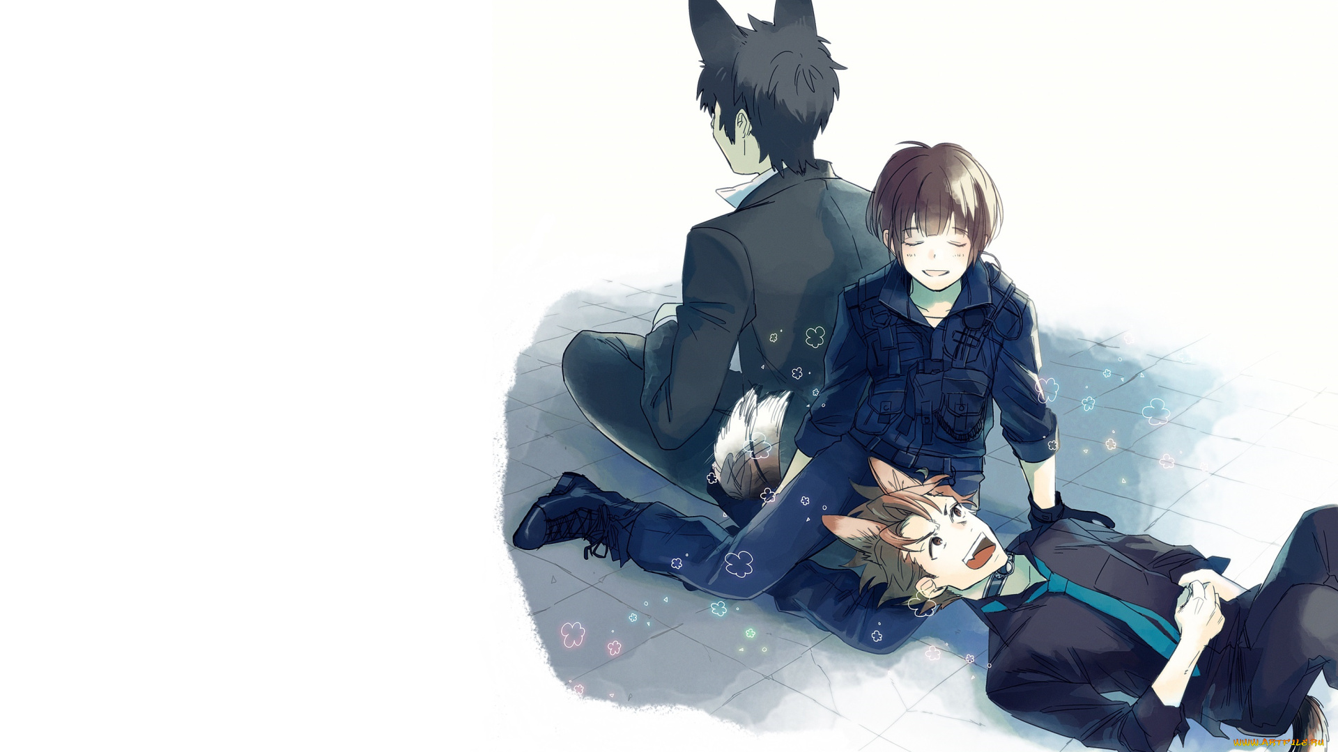 аниме, psycho-pass, девушка, парни