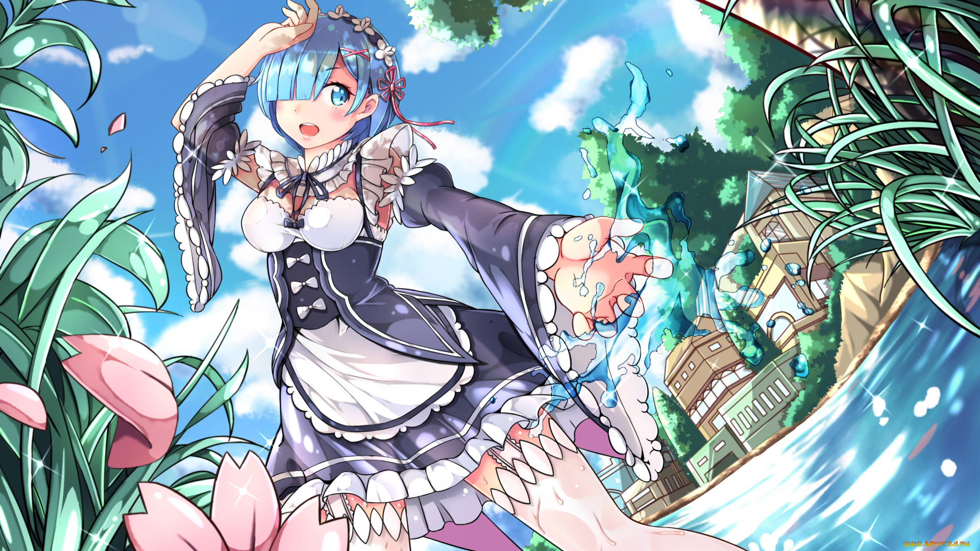 аниме, re, , zero, kara, hajimeru, isekai, seikatsu, девушка, взгляд, фон