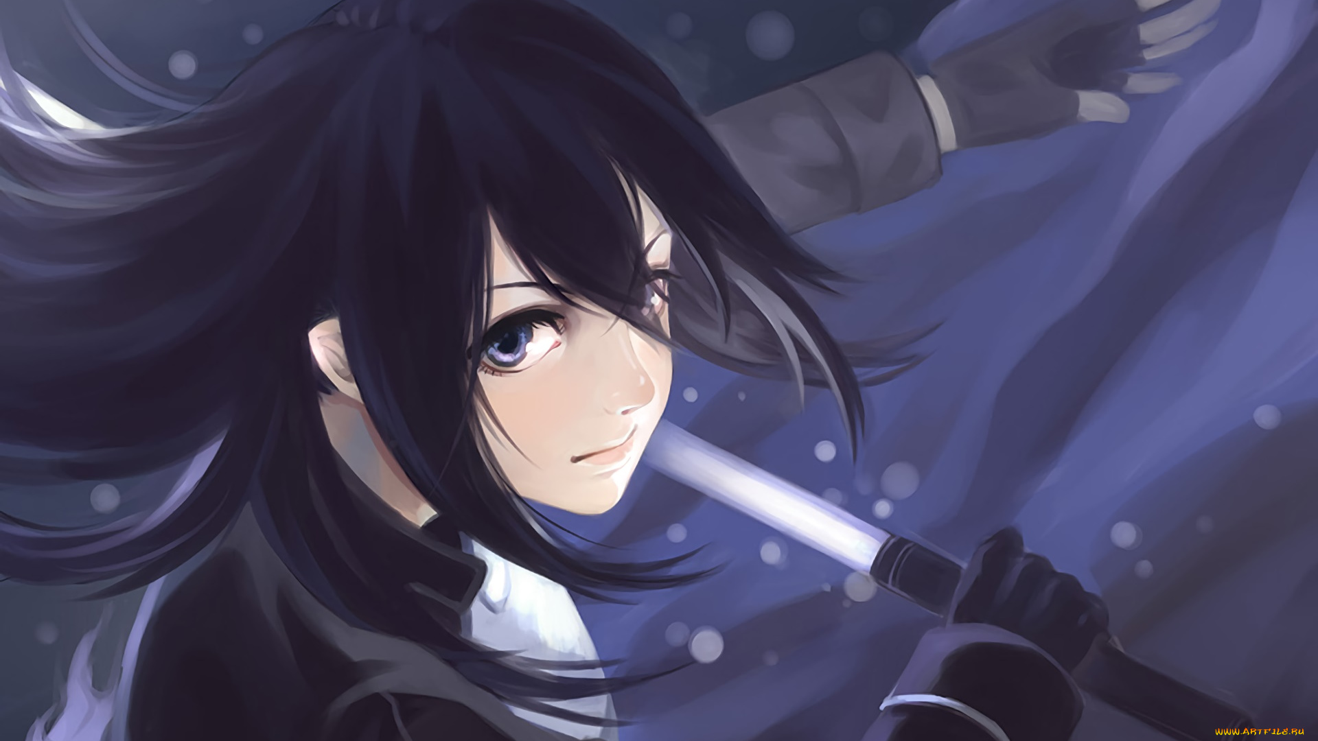 аниме, sword, art, online, девушка, взгляд, фон