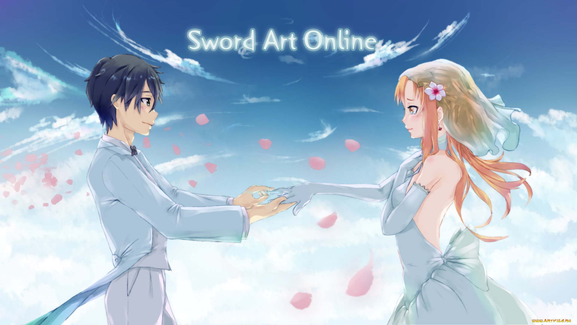 аниме, sword, art, online, девушка, взгляд, фон