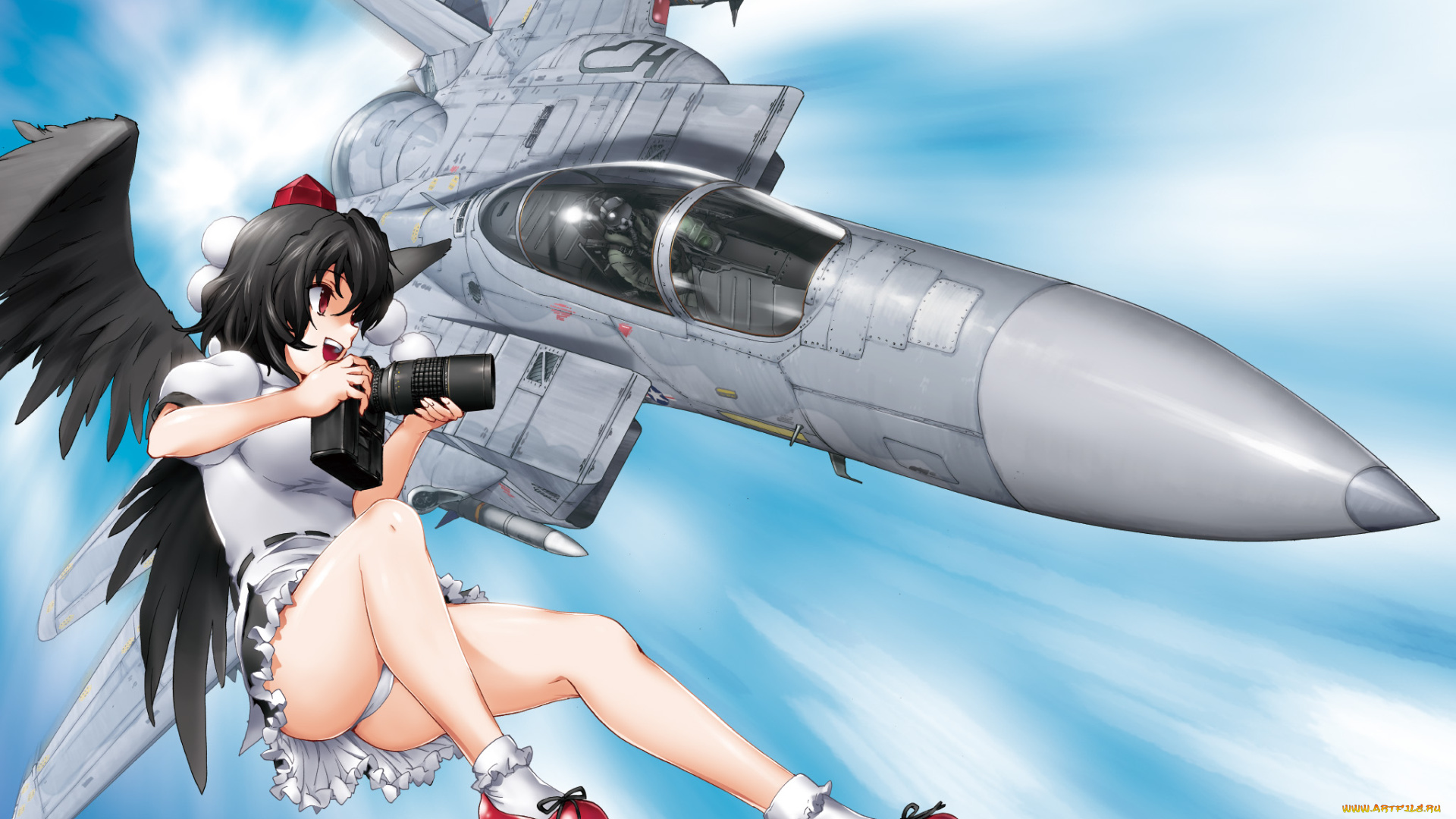 аниме, touhou, взгляд, девушка, фон