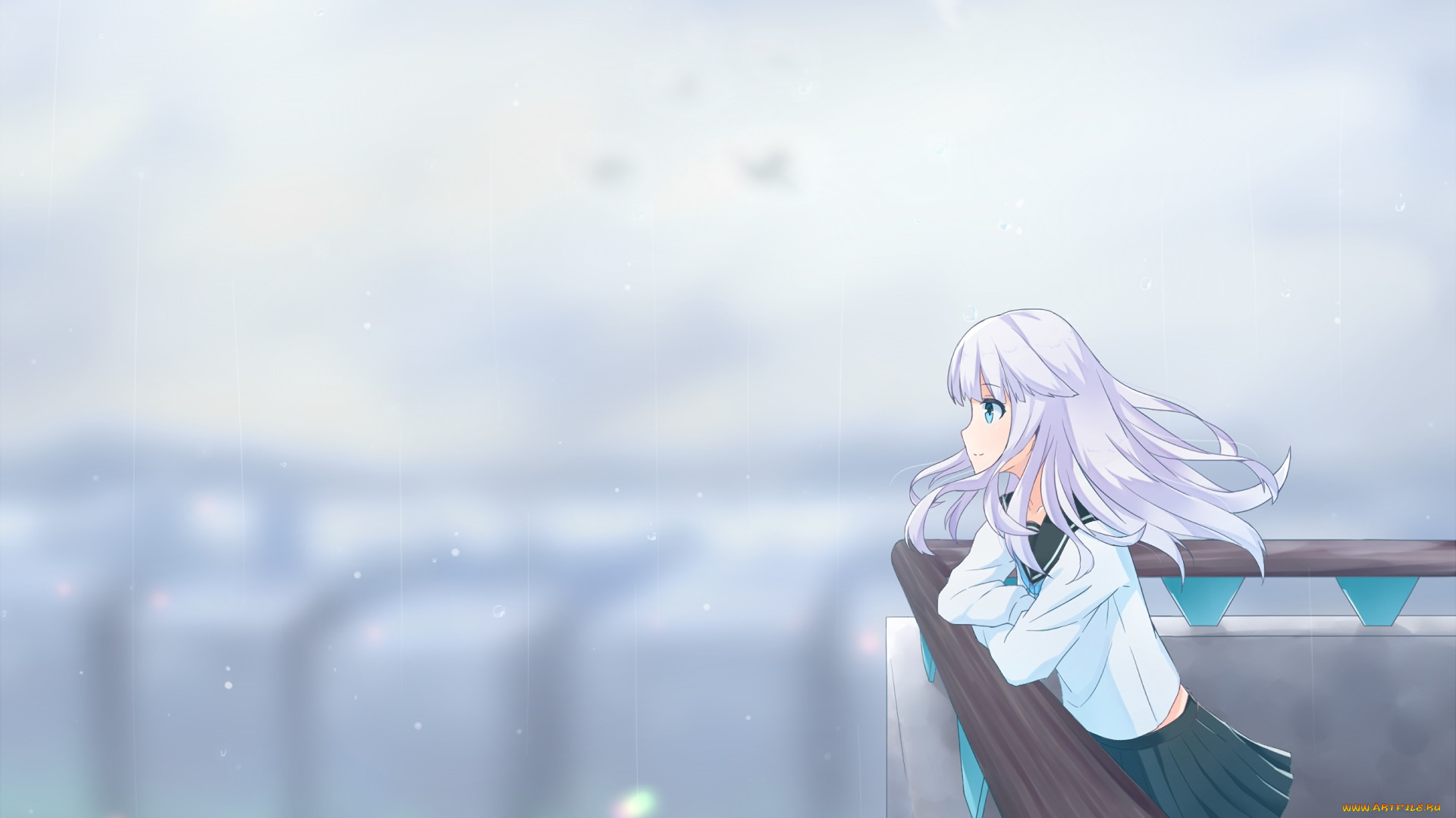 аниме, unknown, , другое, фон, взгляд, девушка