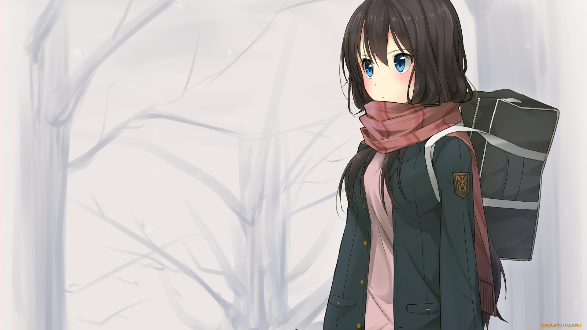 аниме, unknown, , другое, фон, взгляд, девушка