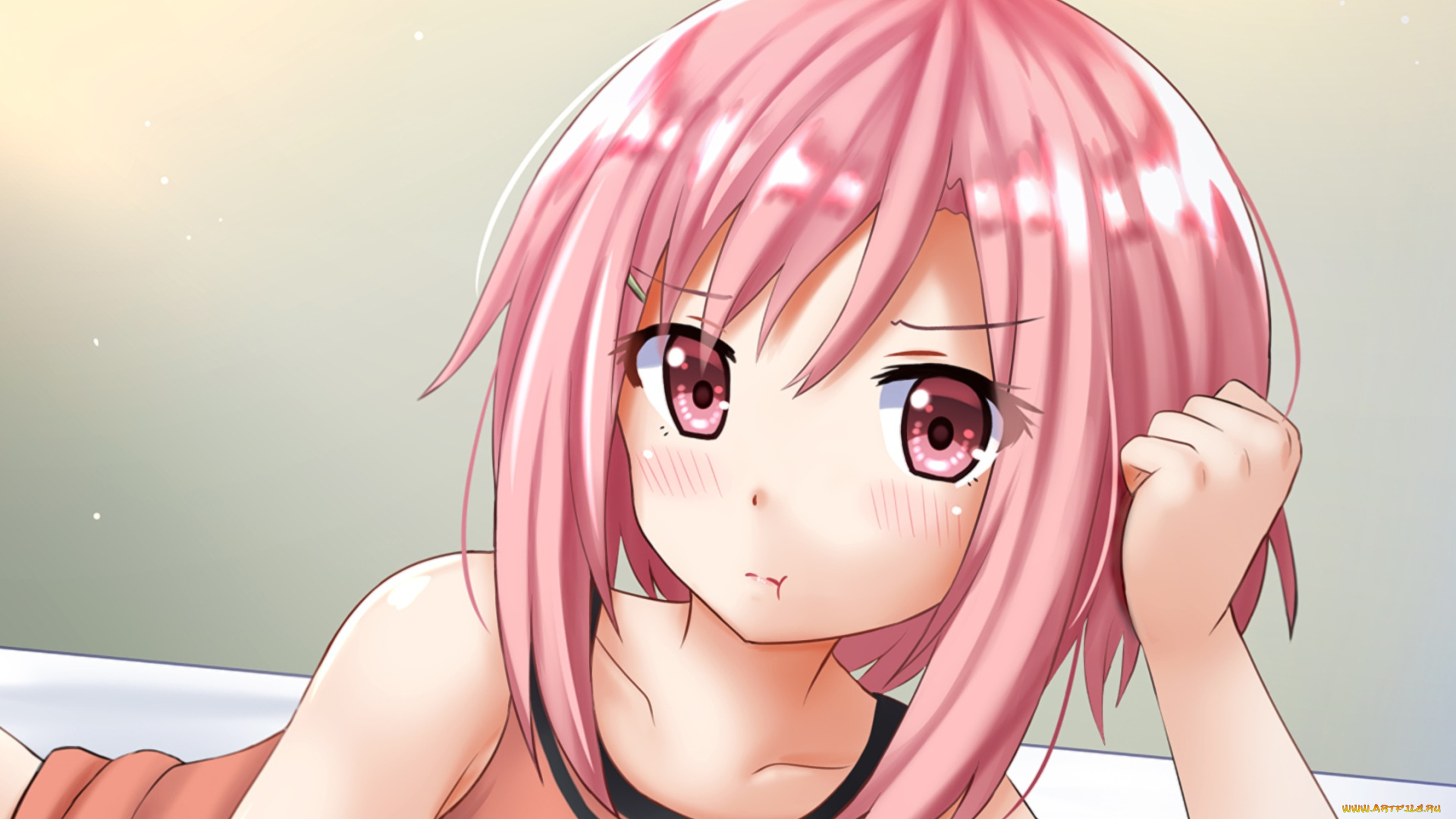 аниме, unknown, , другое, взгляд, девушка, фон