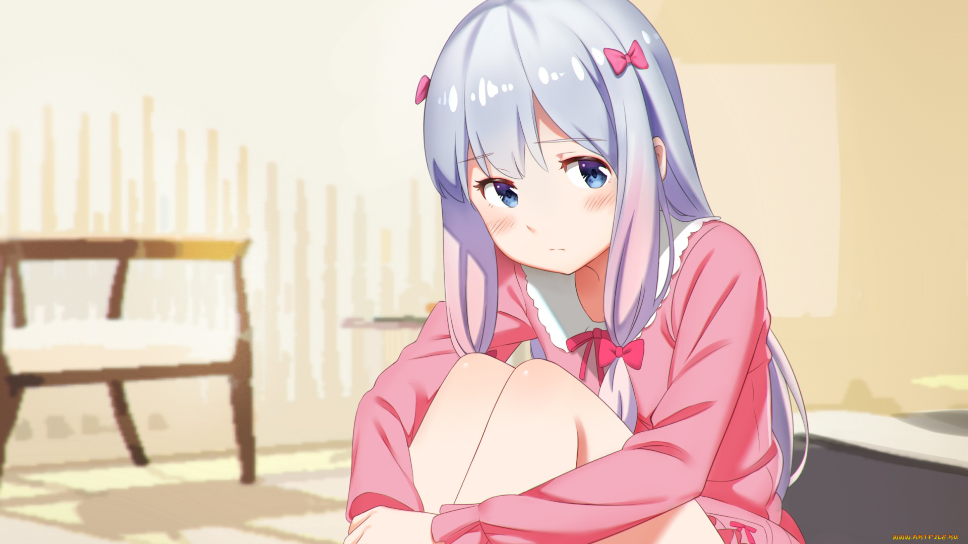 аниме, unknown, , другое, взгляд, фон, девушка