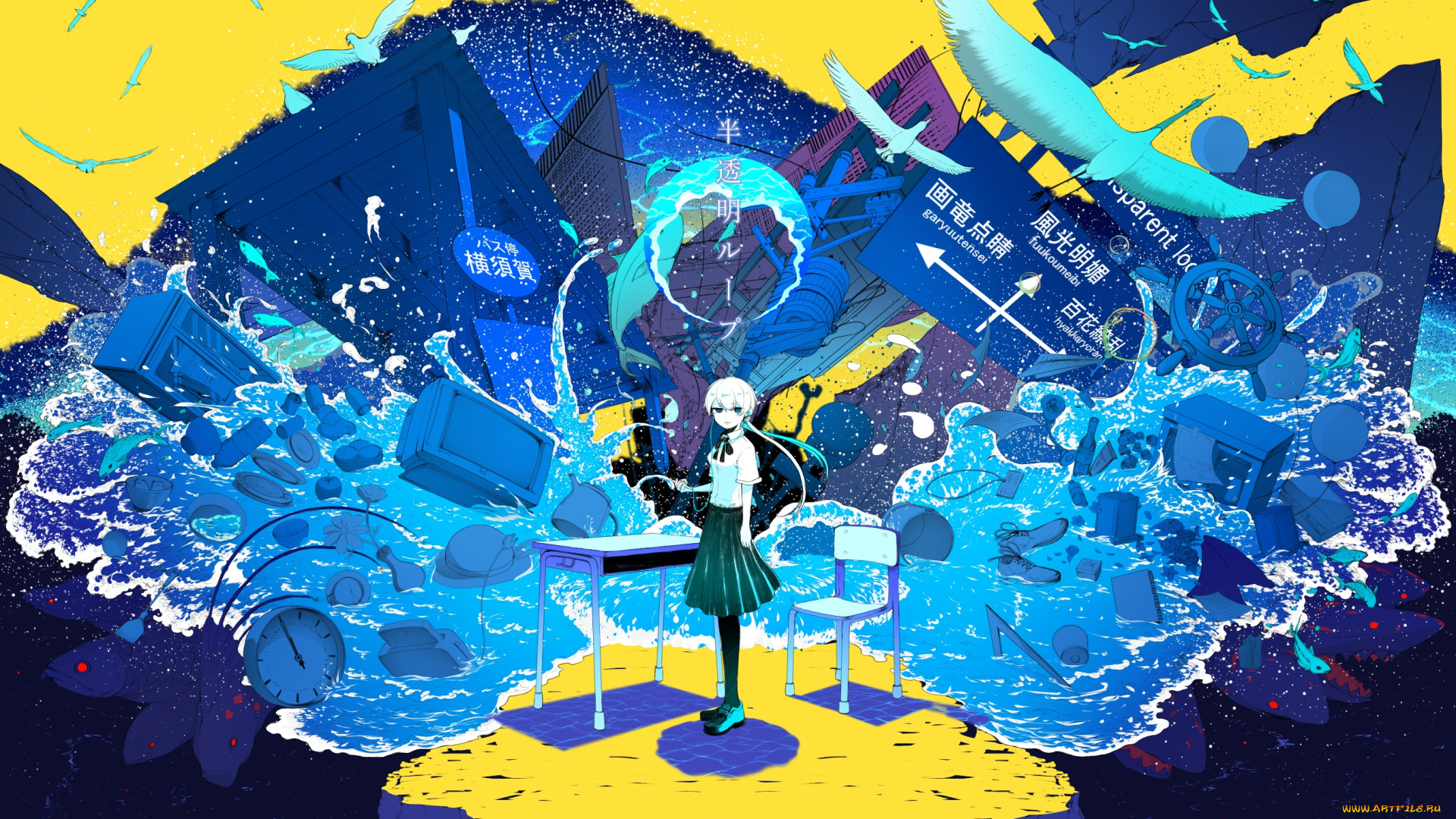 аниме, vocaloid, hatsune, miku