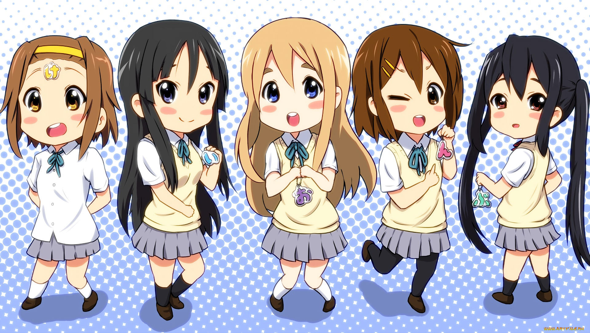 аниме, k-on, фон, взгляд, девушки