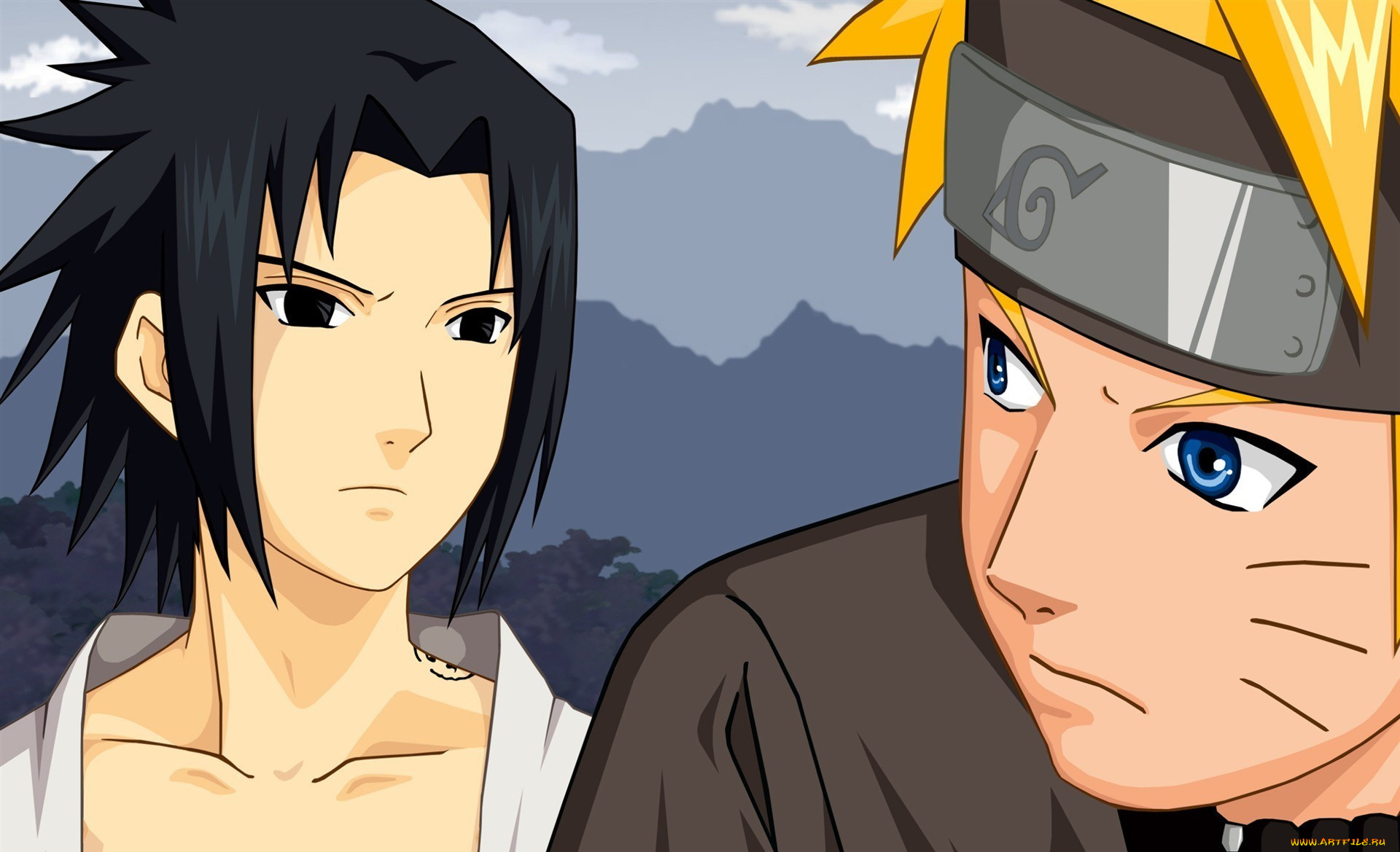 аниме, naruto, лицо, узумаки, наруто, глаза, учиха, саске