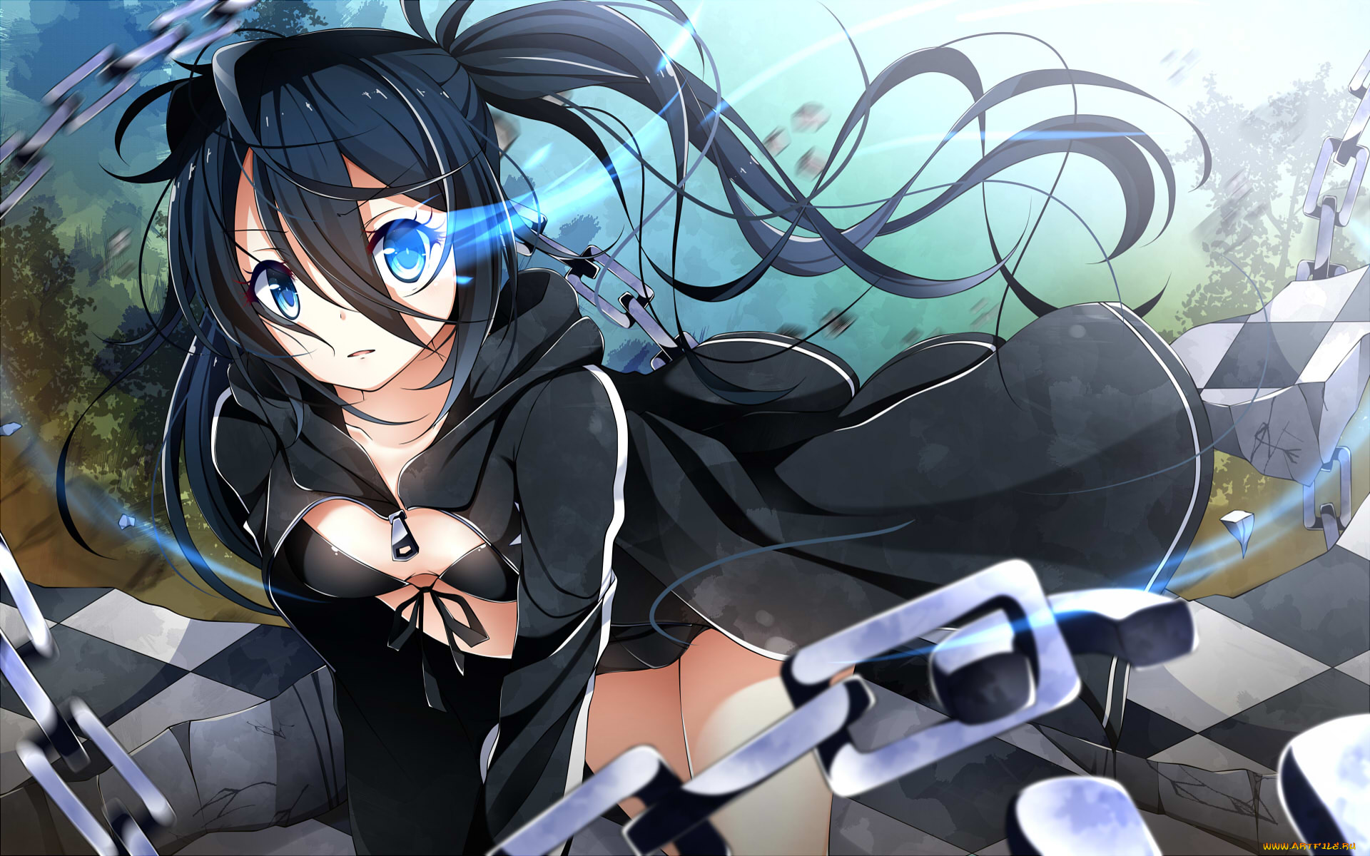 аниме, black, rock, shooter, kuroi, mato