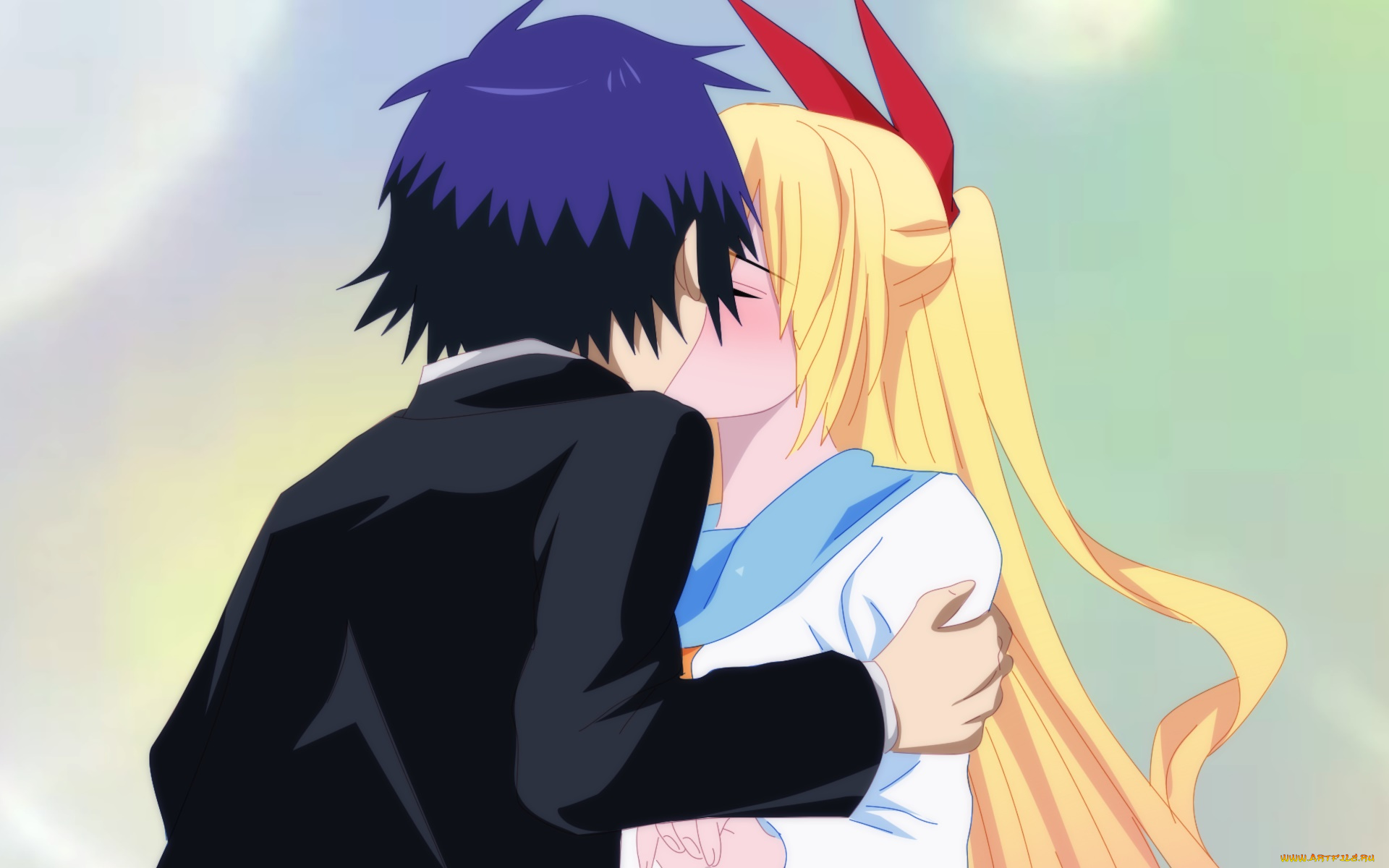 аниме, nisekoi, фон, взгляд, девушка