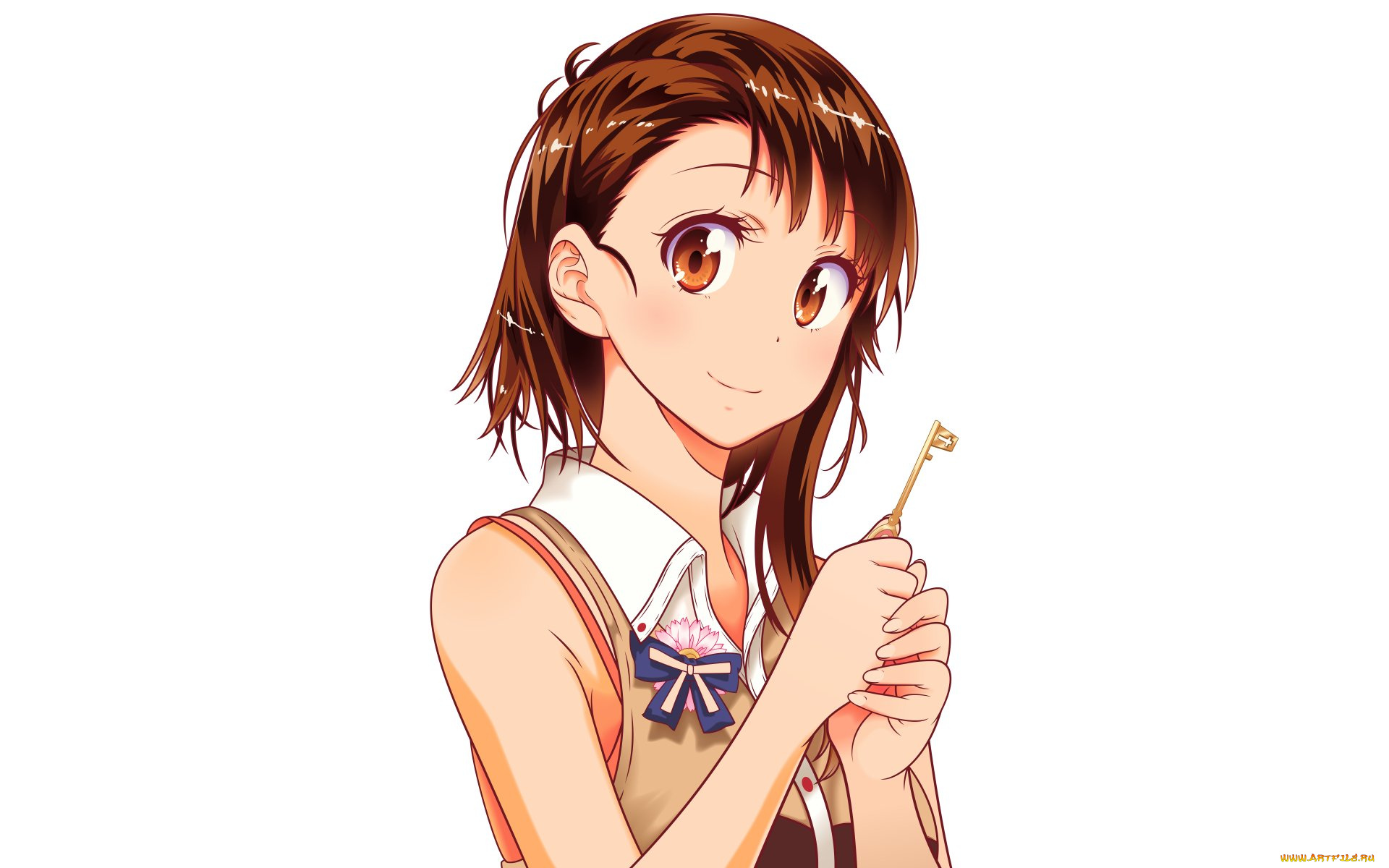 аниме, nisekoi, взгляд, девушка, фон