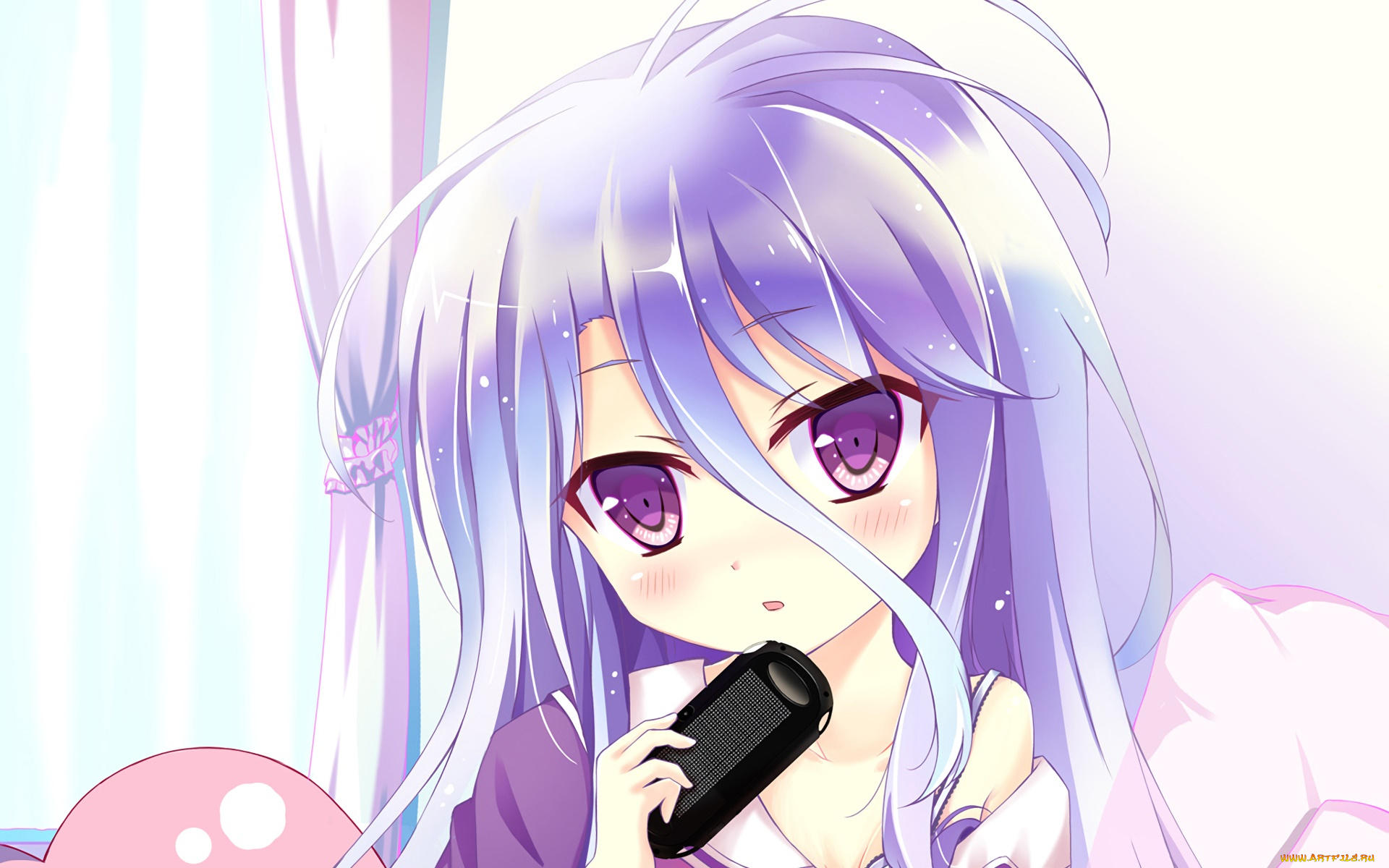 аниме, no, game, no, life, девушка, взгляд, фон