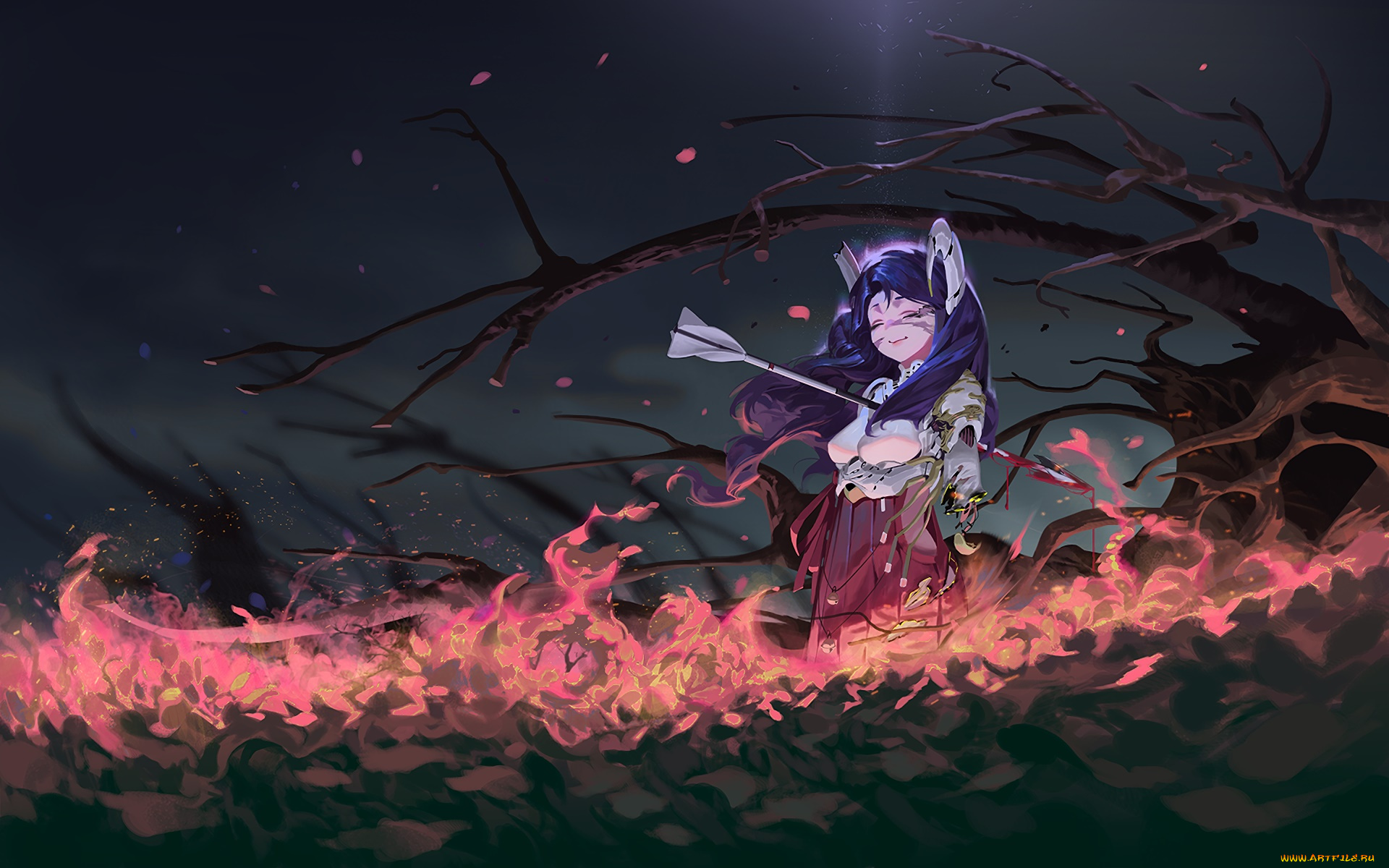 аниме, оружие, , техника, , технологии, взгляд, фон, девушка