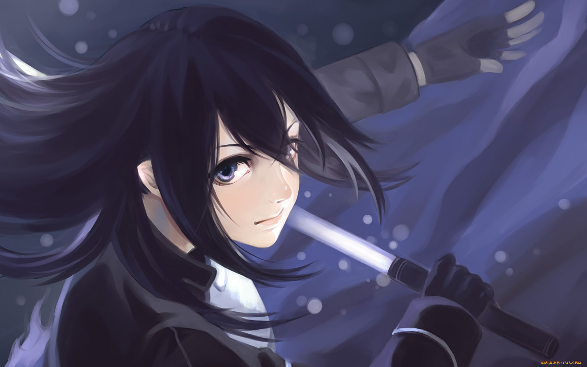 аниме, sword, art, online, девушка, взгляд, фон