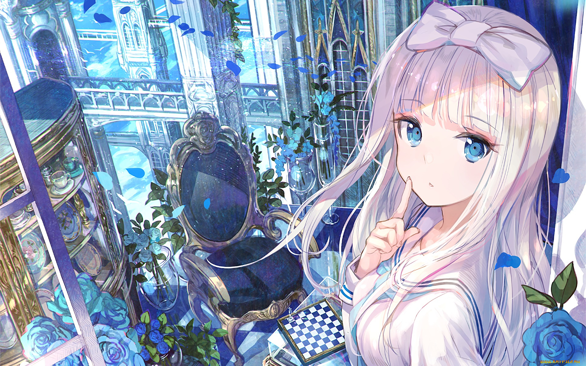 аниме, unknown, , другое, фон, взгляд, девушка