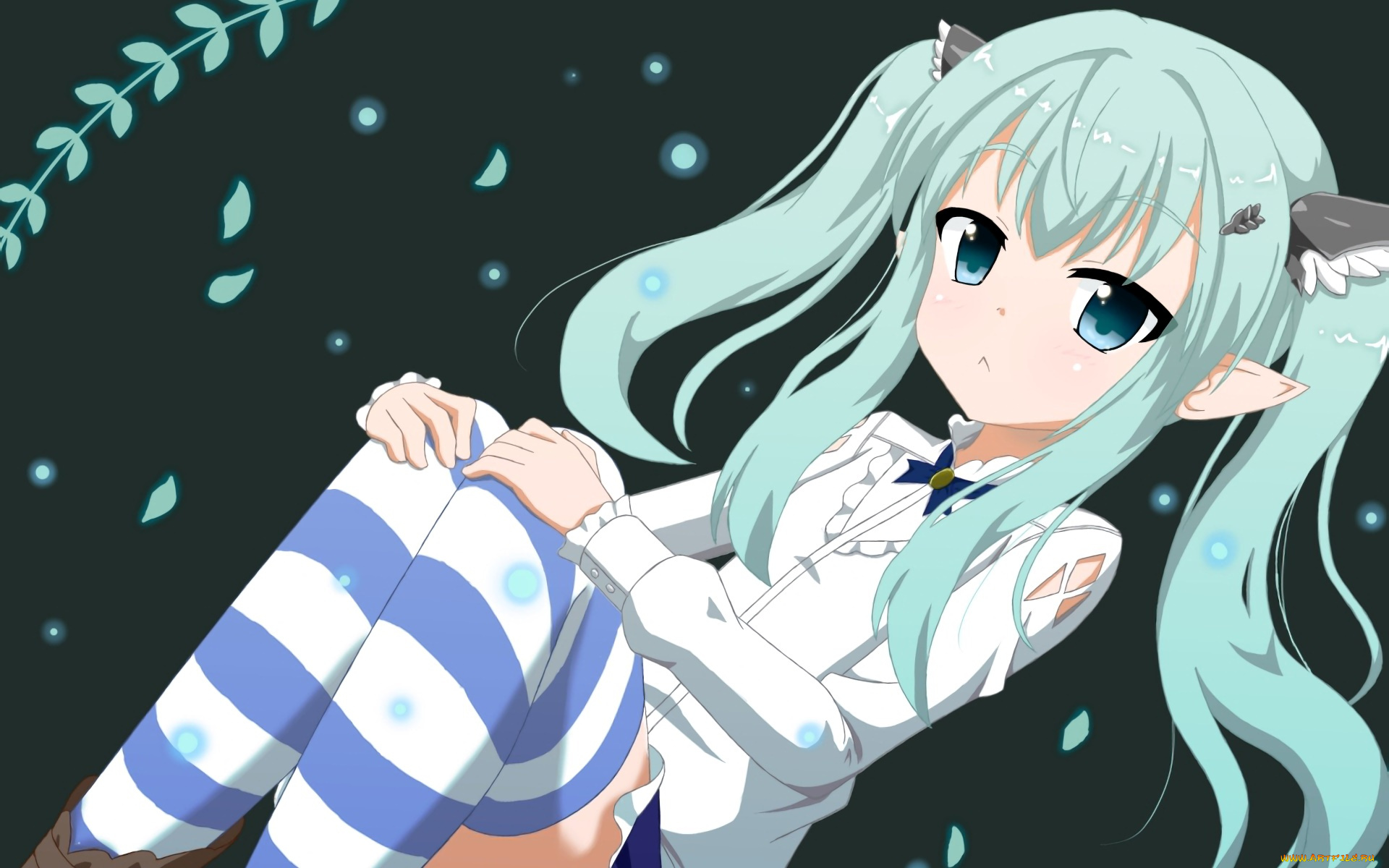 аниме, животные, , существа, фон, взгляд, девушка