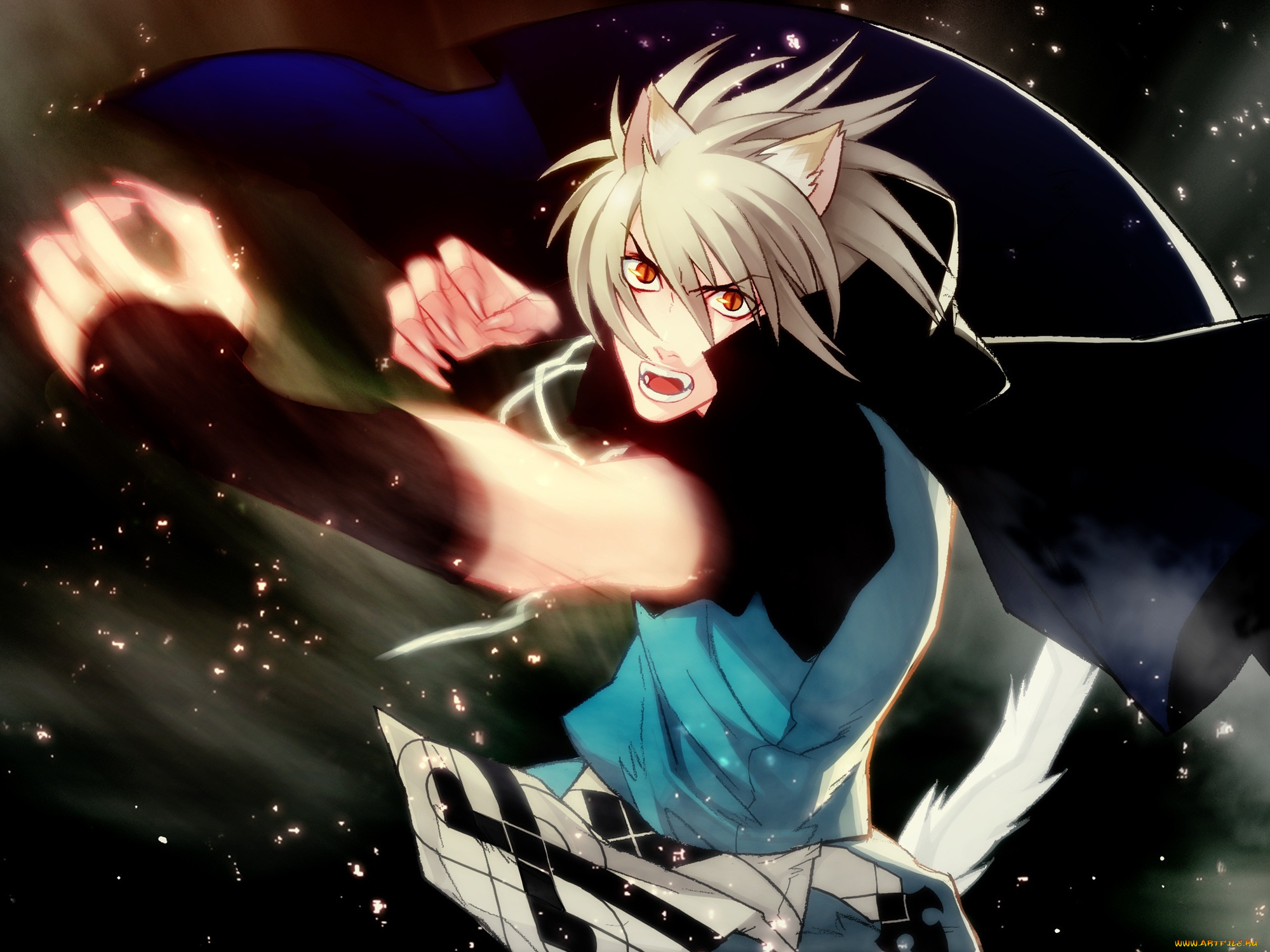 аниме, lamento, коное, рибика, плащ