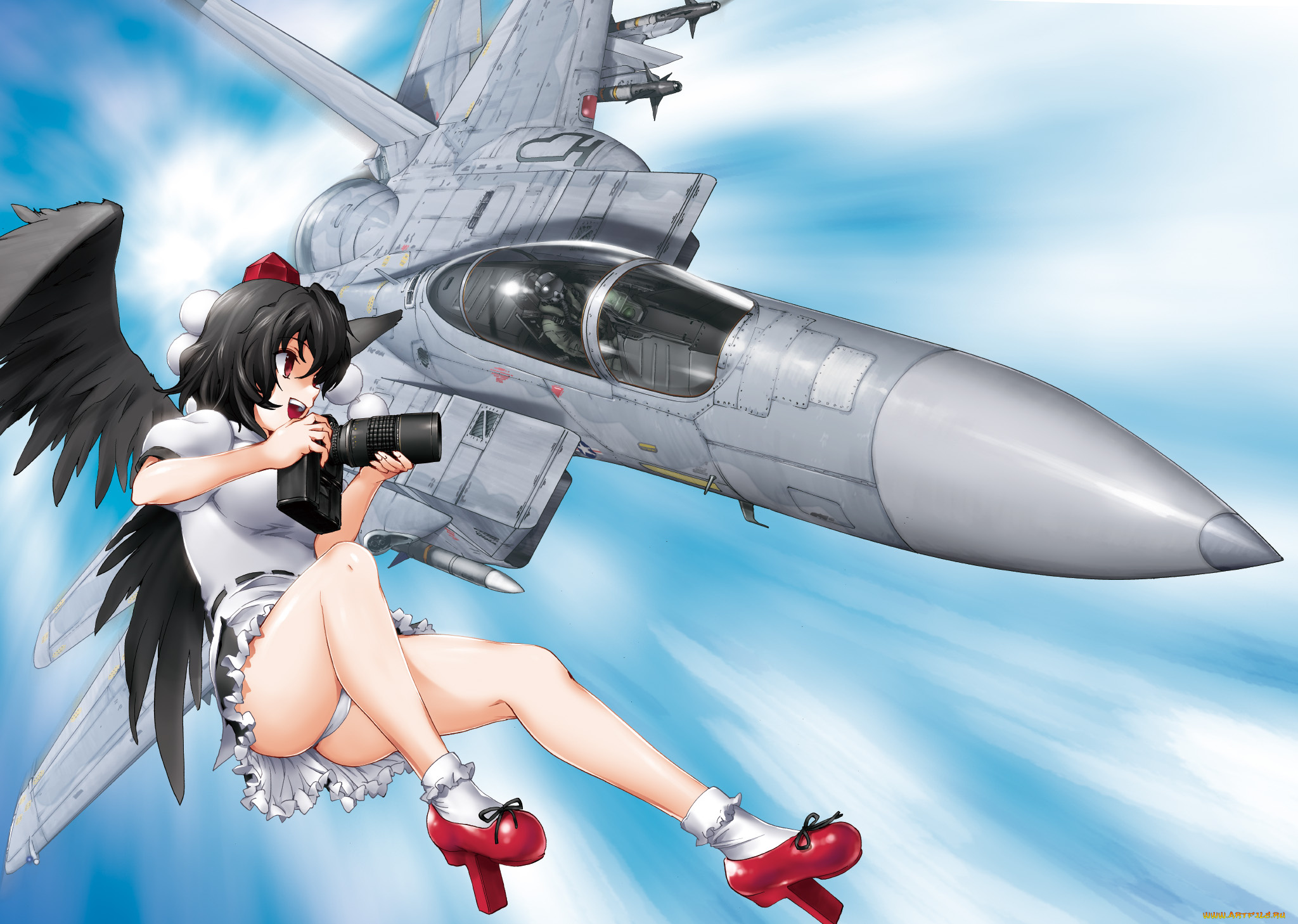 аниме, touhou, взгляд, девушка, фон