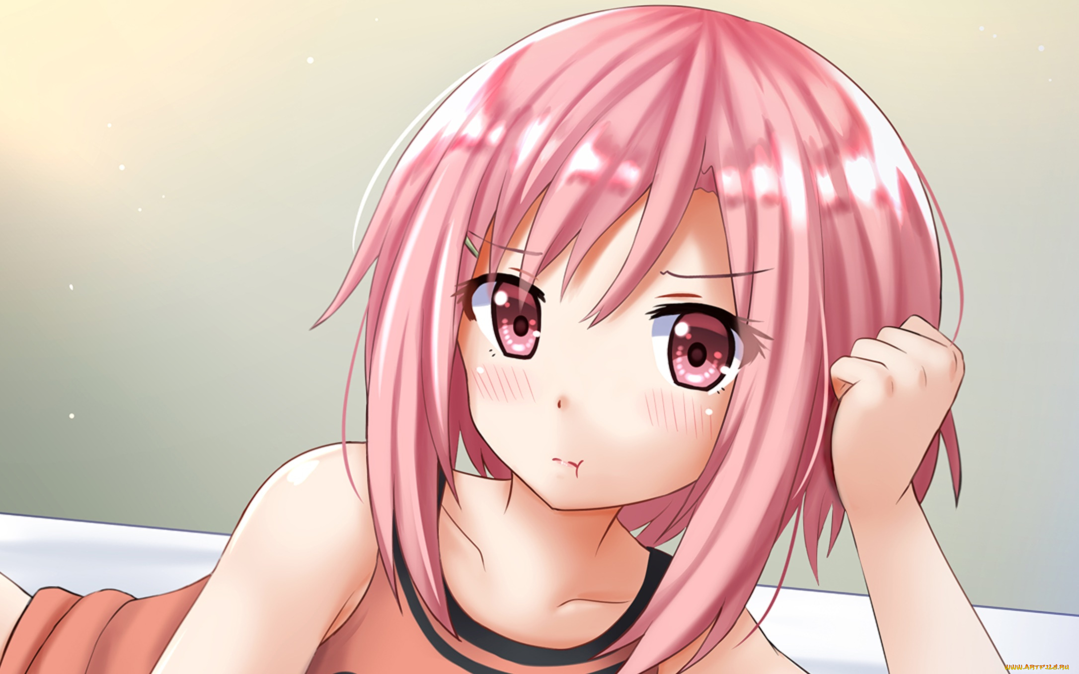 аниме, unknown, , другое, взгляд, девушка, фон