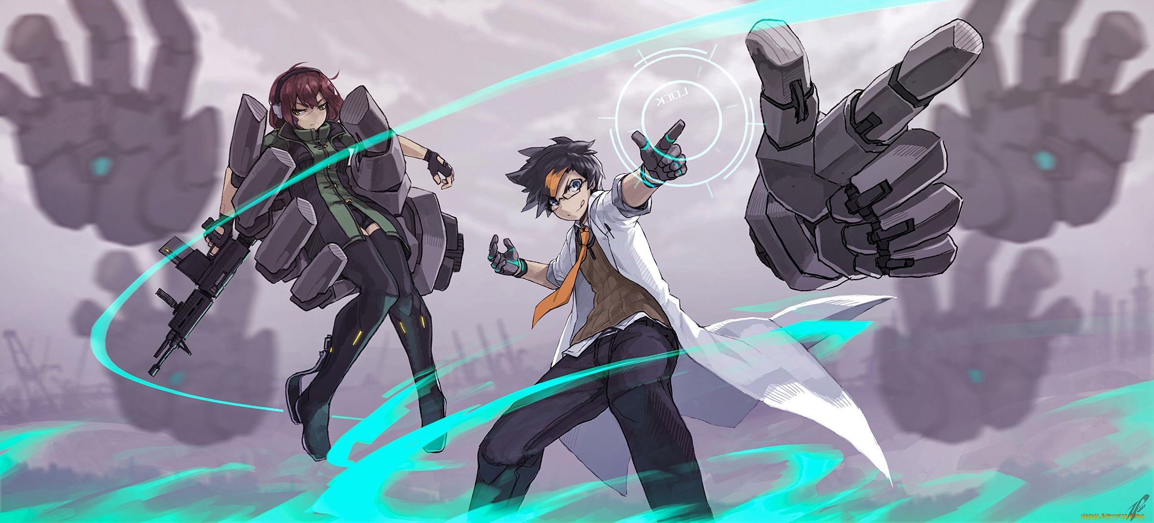 аниме, оружие, , техника, , технологии, фон, взгляд, девушка