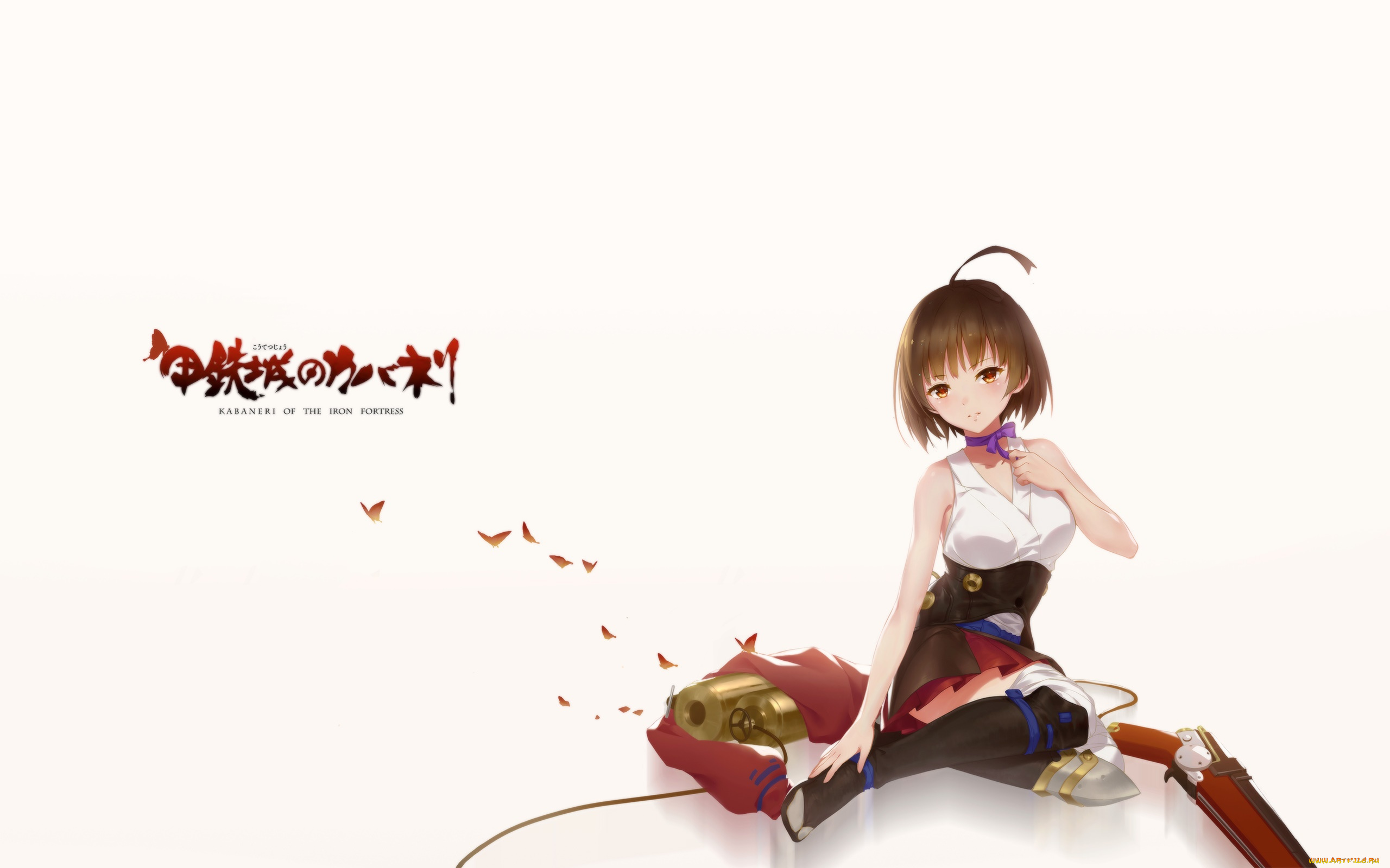 аниме, koutetsujou, no, kabaneri, взгляд, фон, девушка