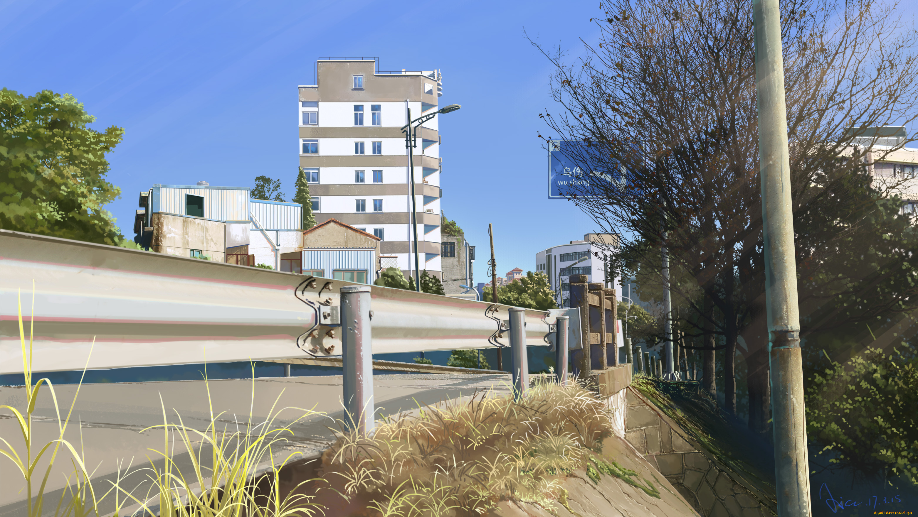 аниме, город, , улицы, , здания, city