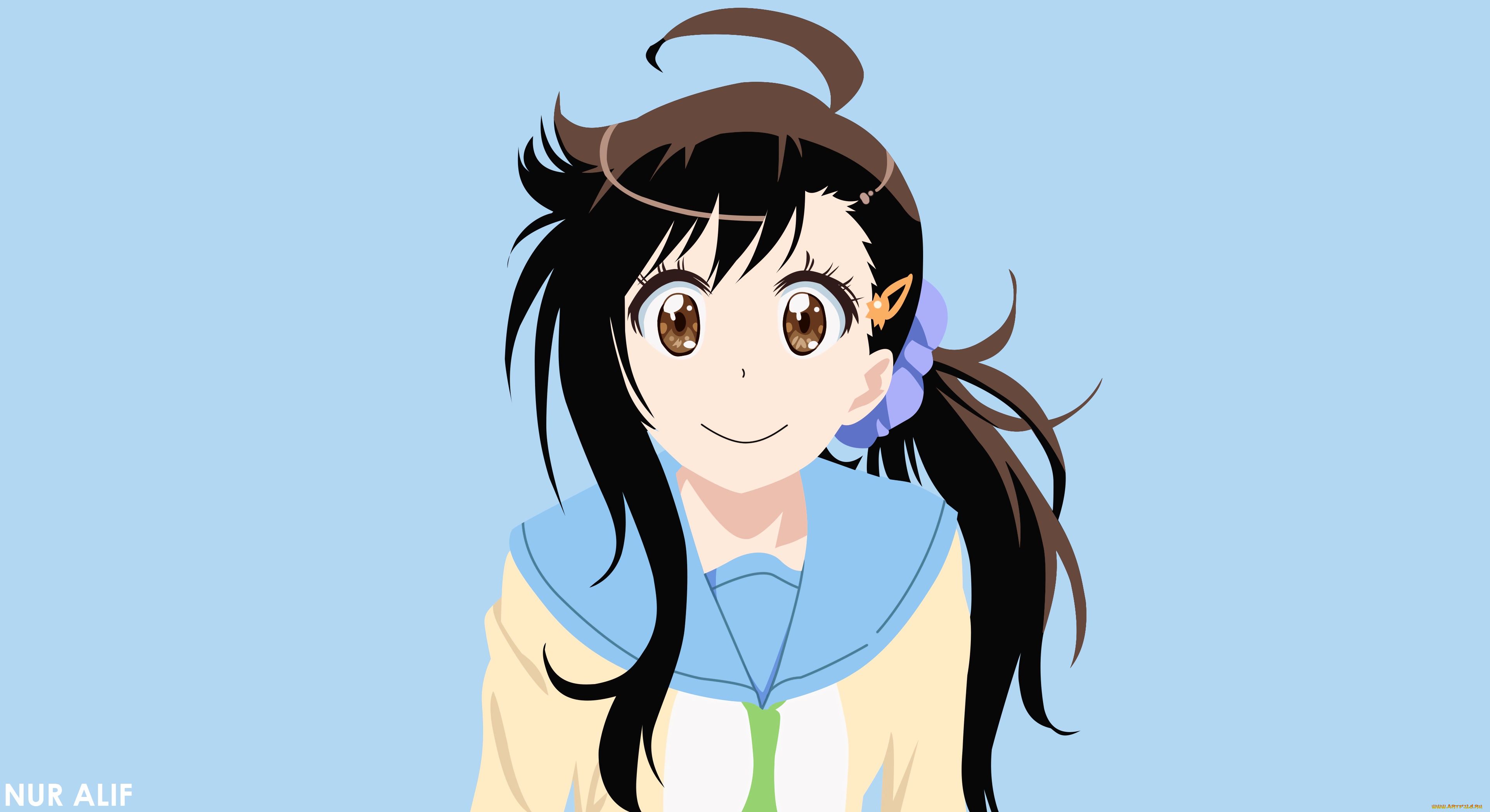 аниме, nisekoi, девушка, взгляд, фон