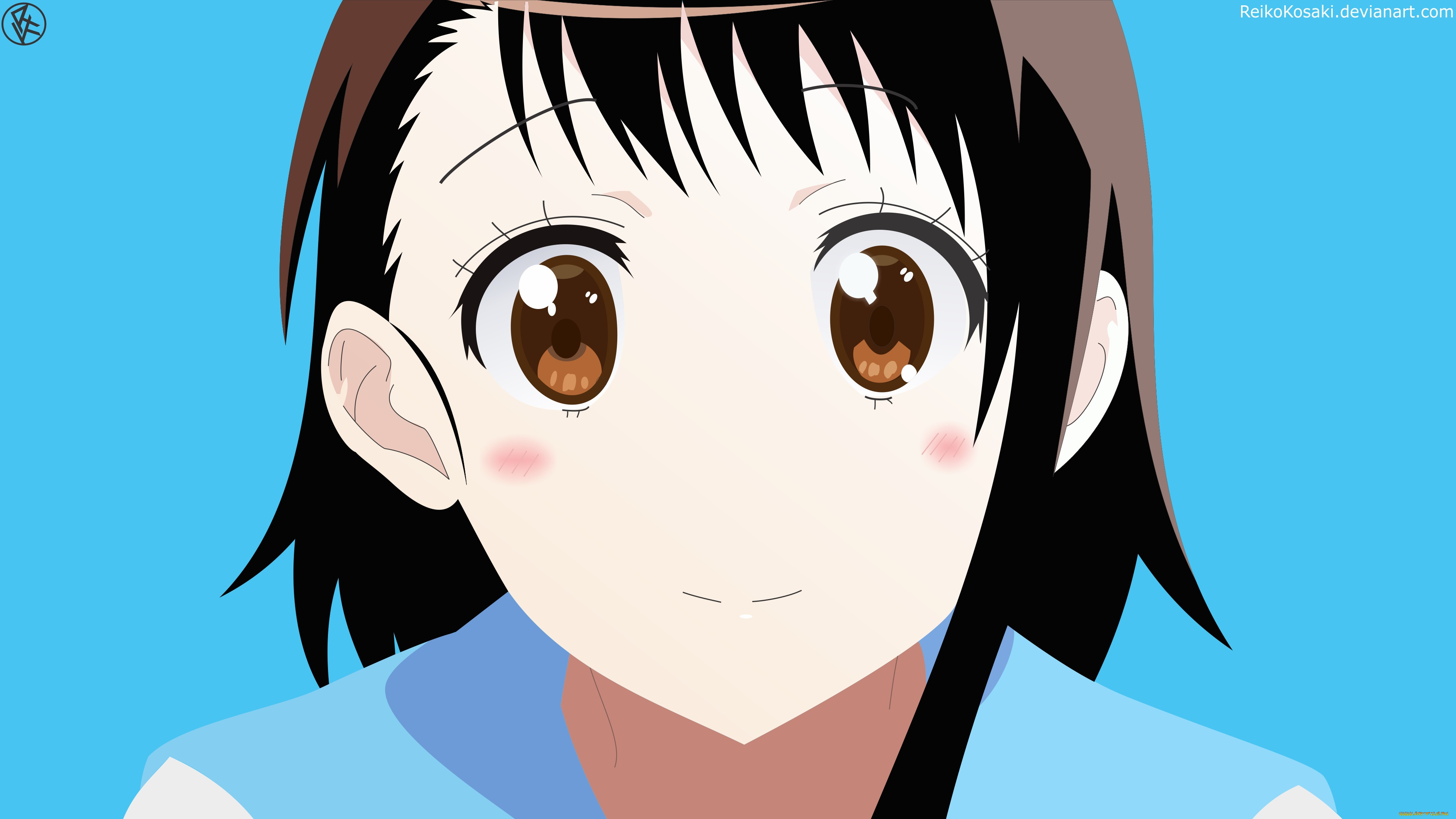 аниме, nisekoi, девушка, взгляд, фон