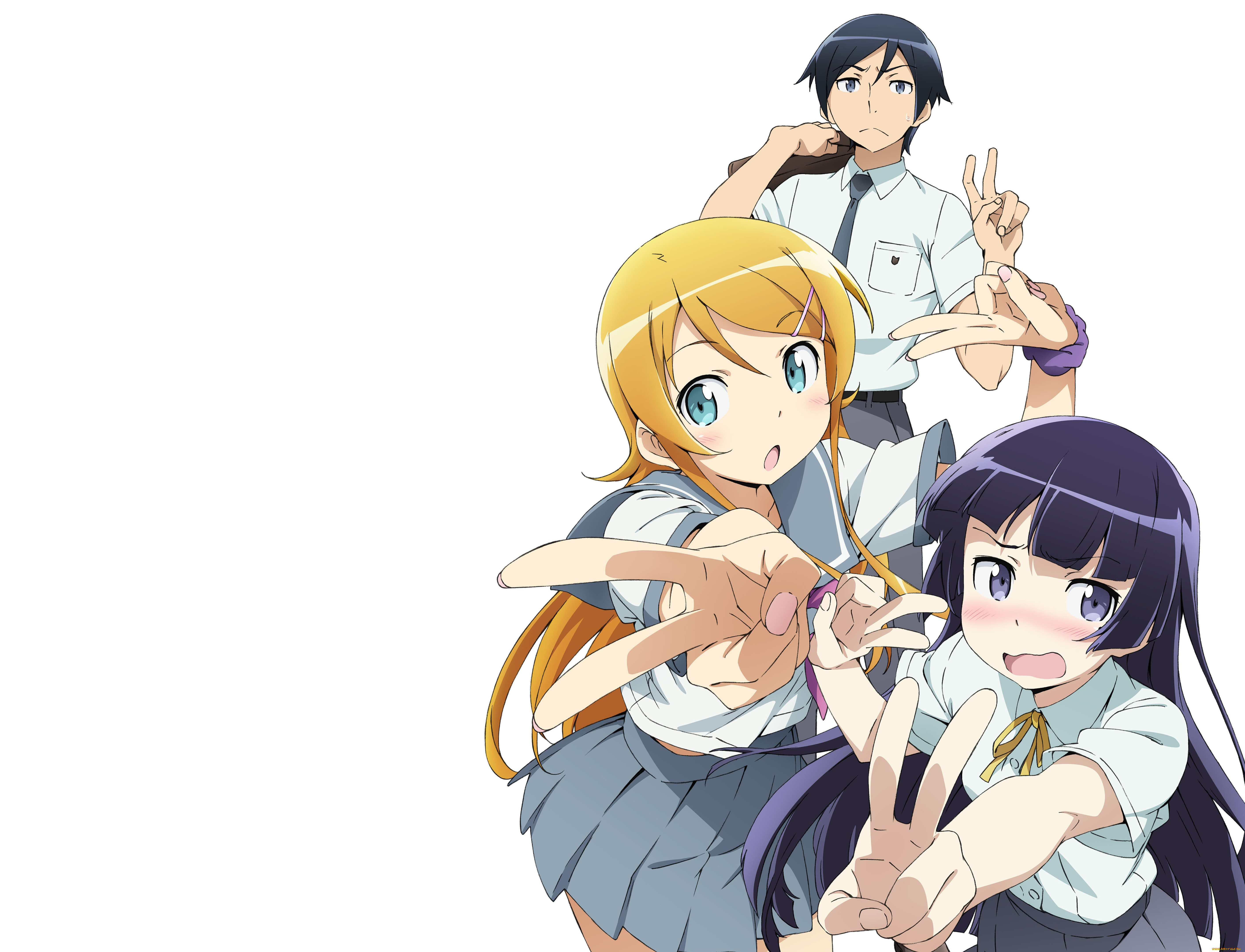 аниме, oreimo, парень, девушки