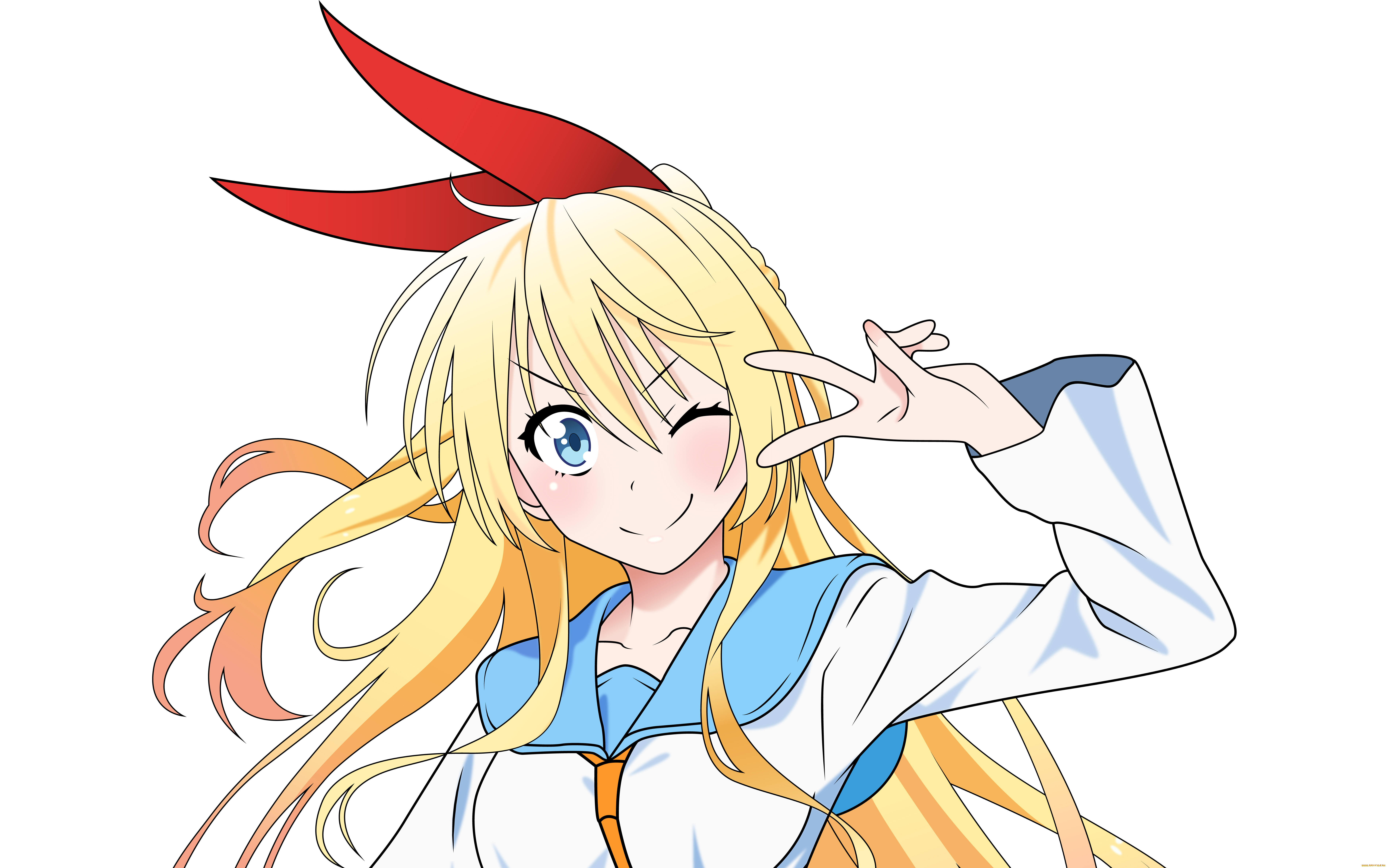 аниме, nisekoi, фон, взгляд, девушка