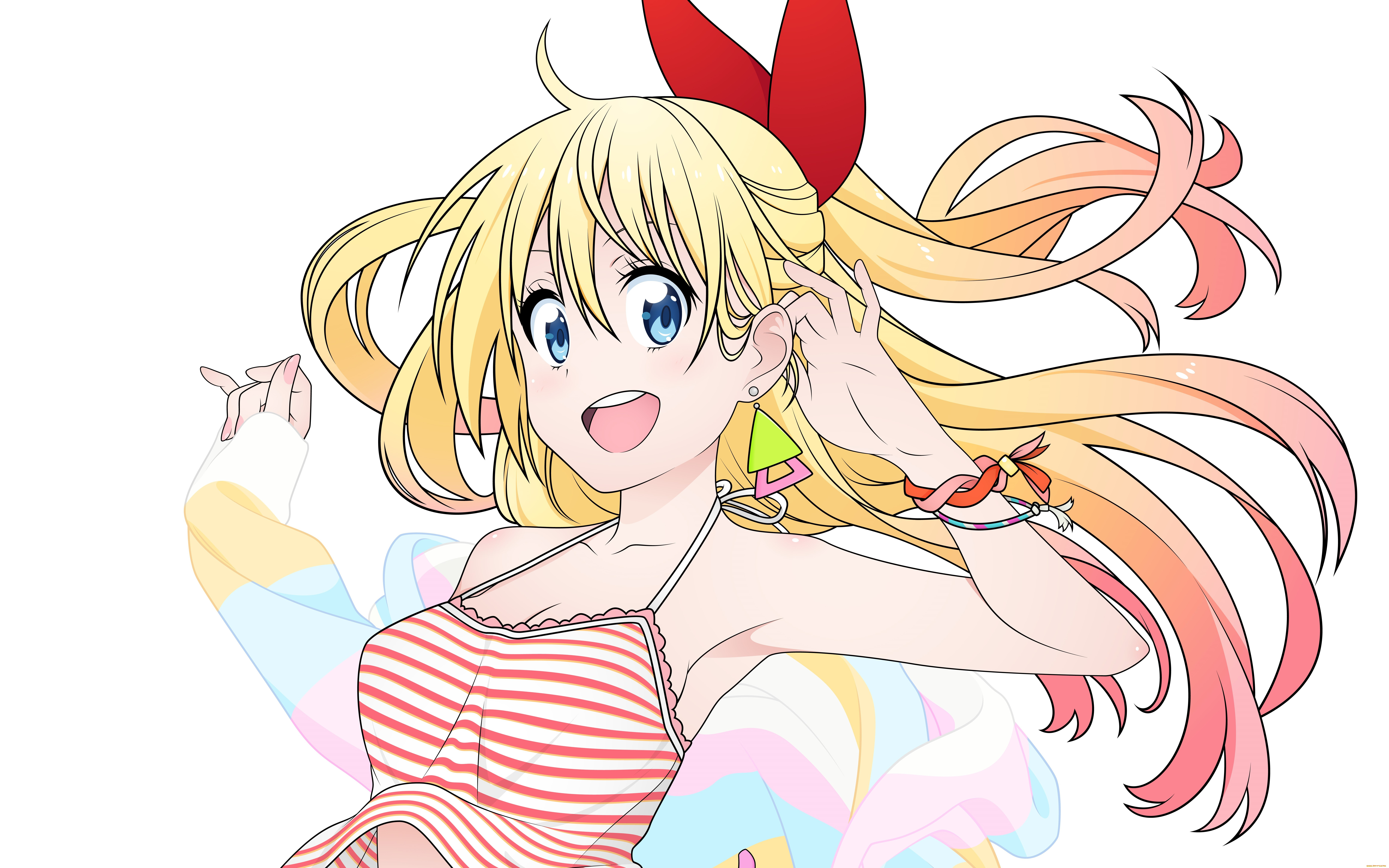 аниме, nisekoi, взгляд, девушка, фон