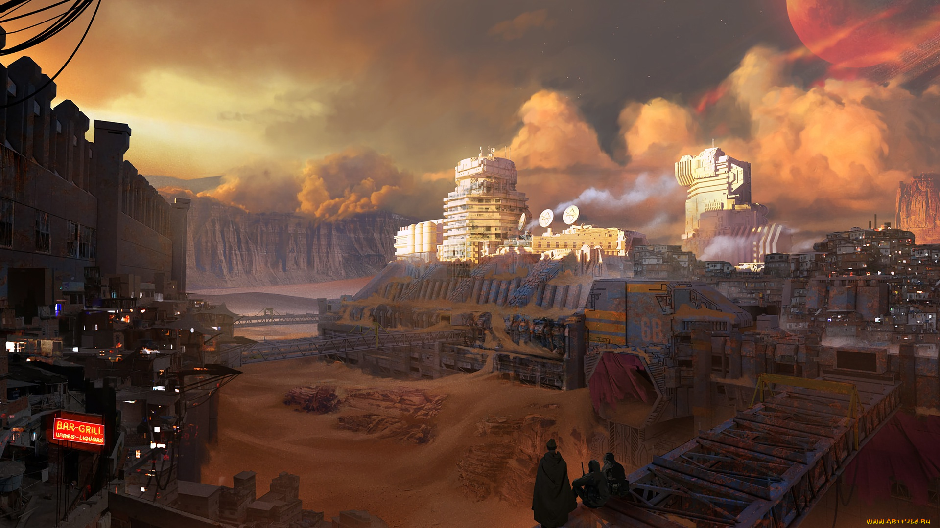 фэнтези, иные, миры, , иные, времена, sandstorm, futuristic, planet, desert, camp