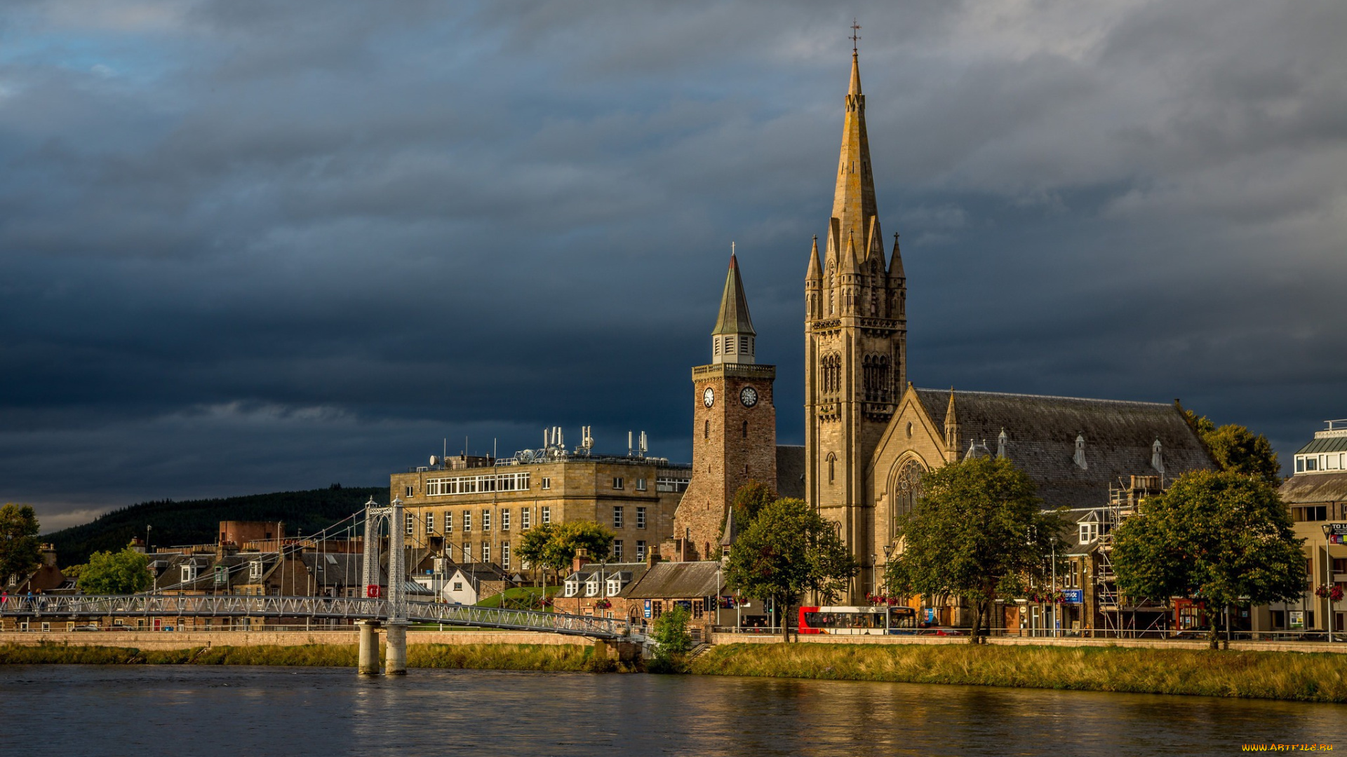 города, -, католические, соборы, , костелы, , аббатства, inverness, церковь, шотландия, scotland, old, high, church