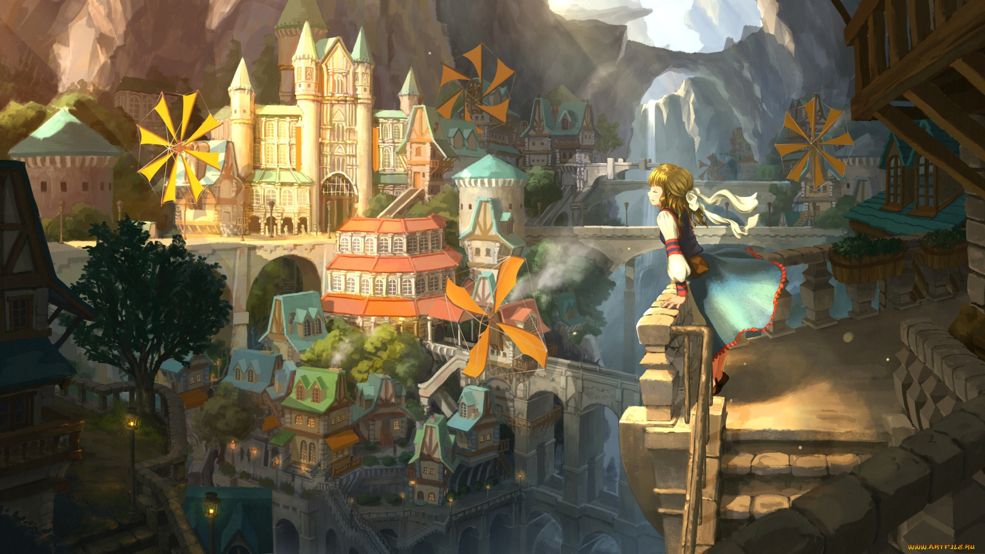 аниме, город, , улицы, , интерьер, , здания