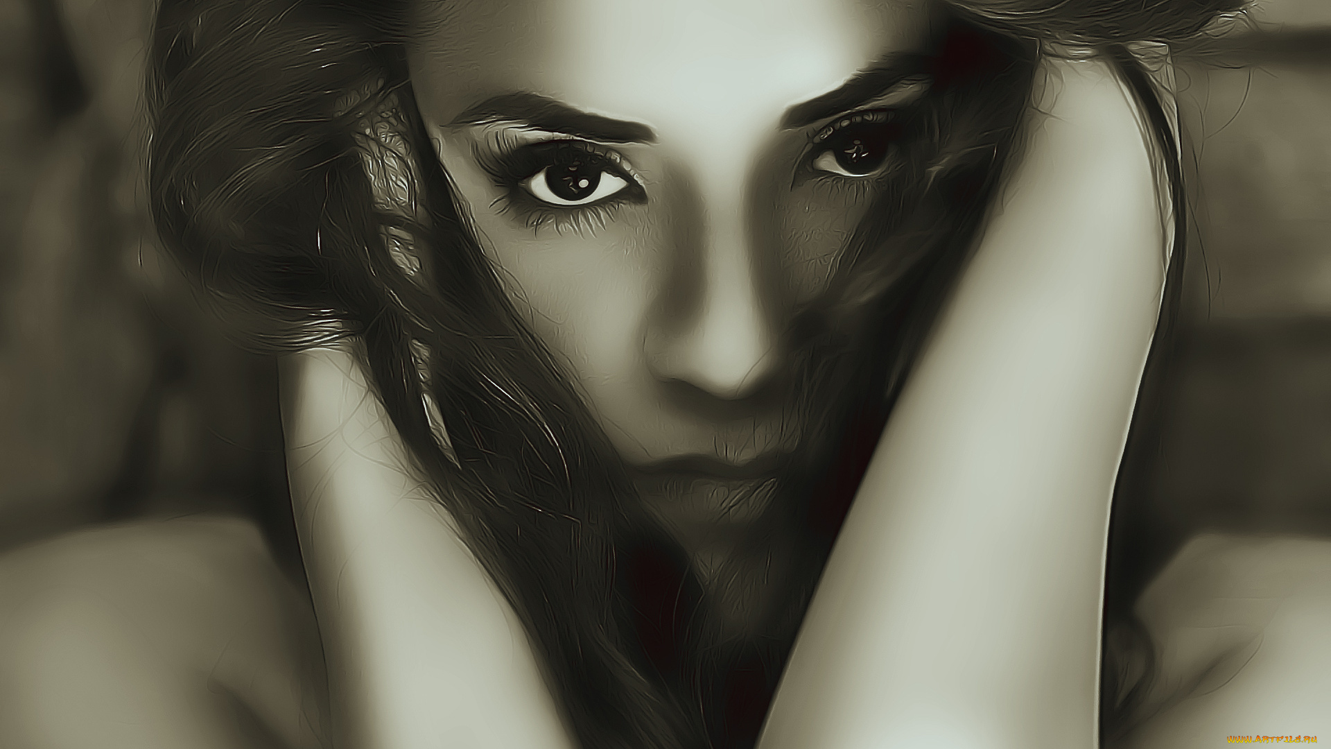 календари, компьютерный, дизайн, лицо, взгляд, девушка