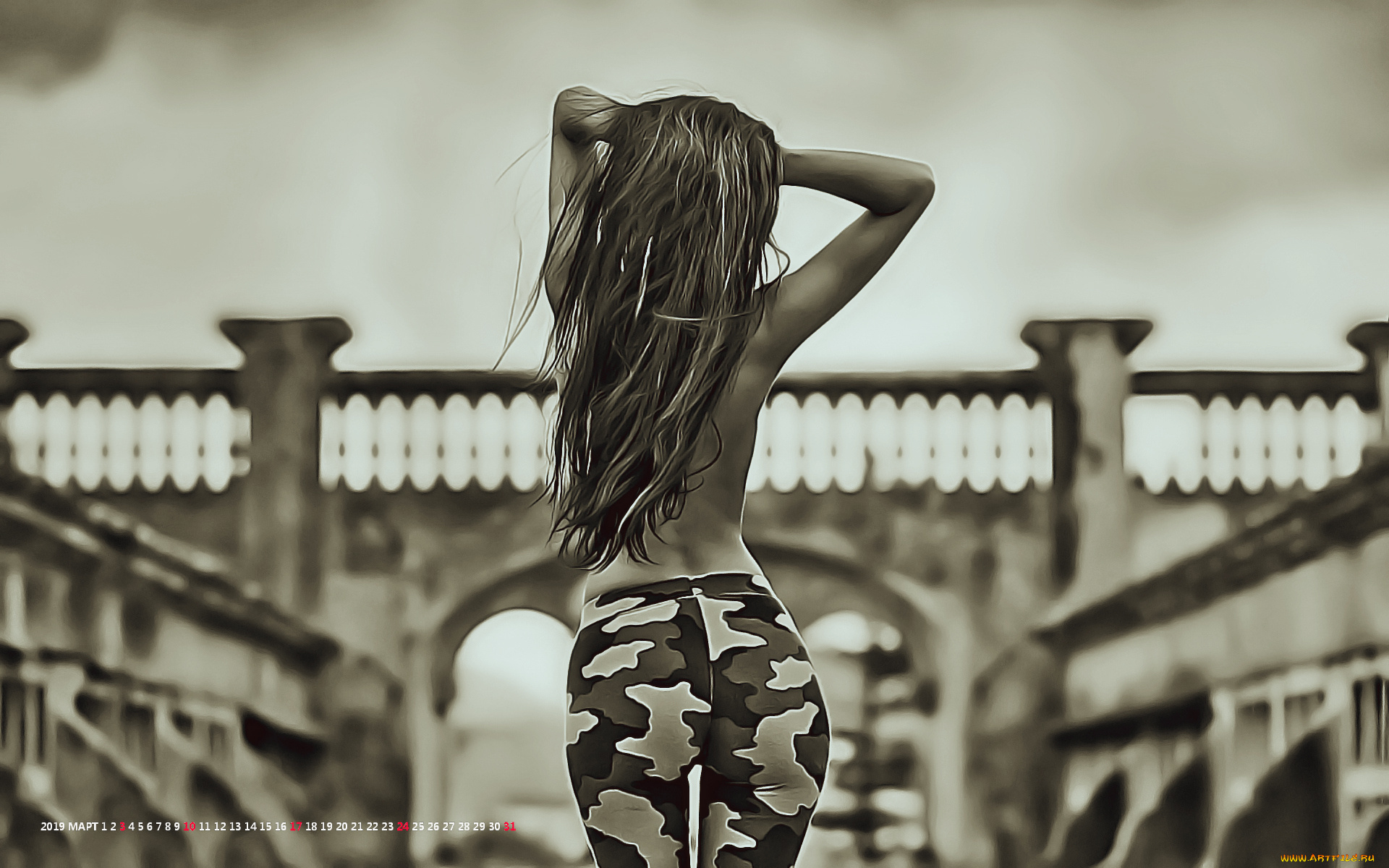 календари, компьютерный, дизайн, девушка, архитектура