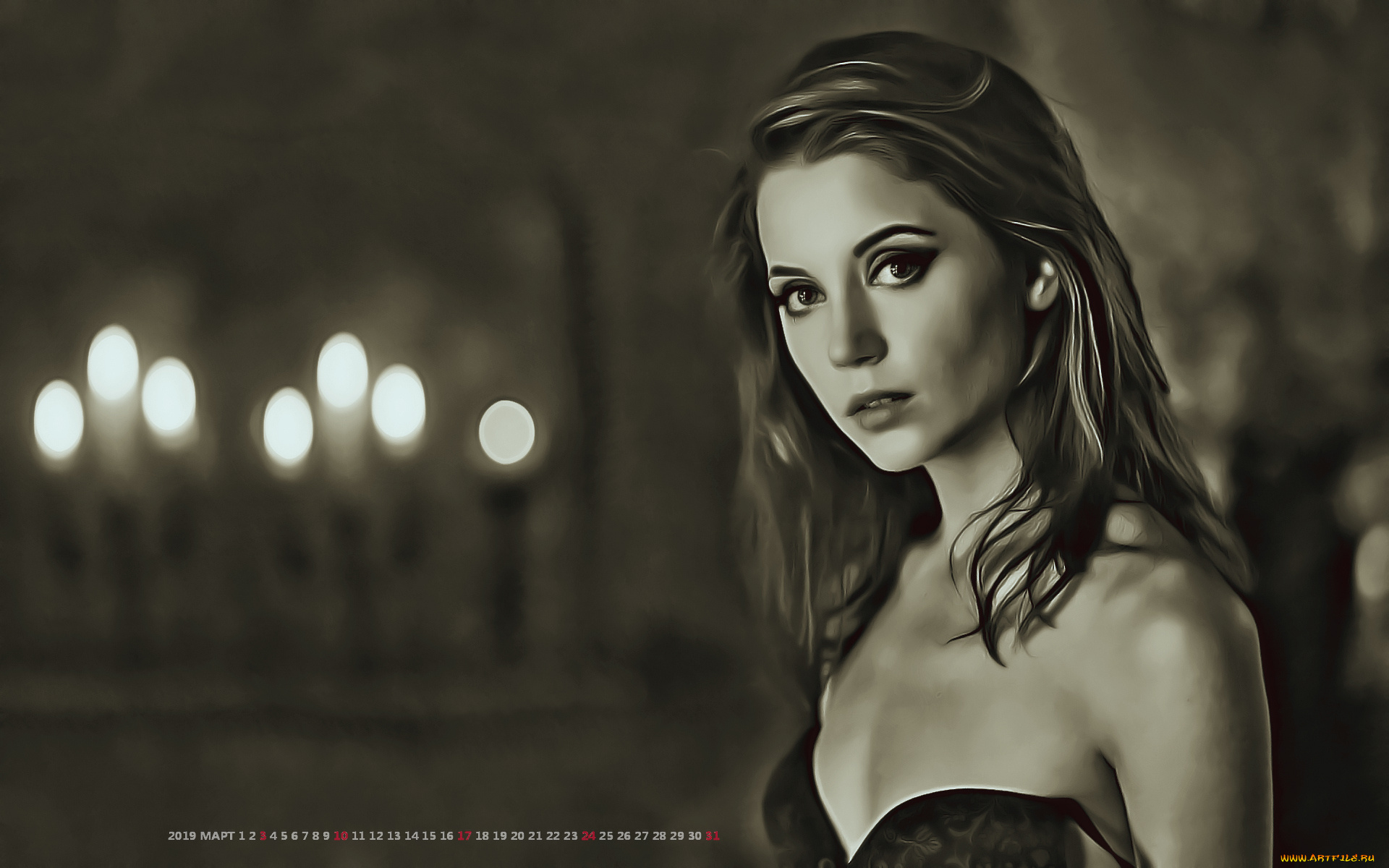 календари, компьютерный, дизайн, взгляд, девушка