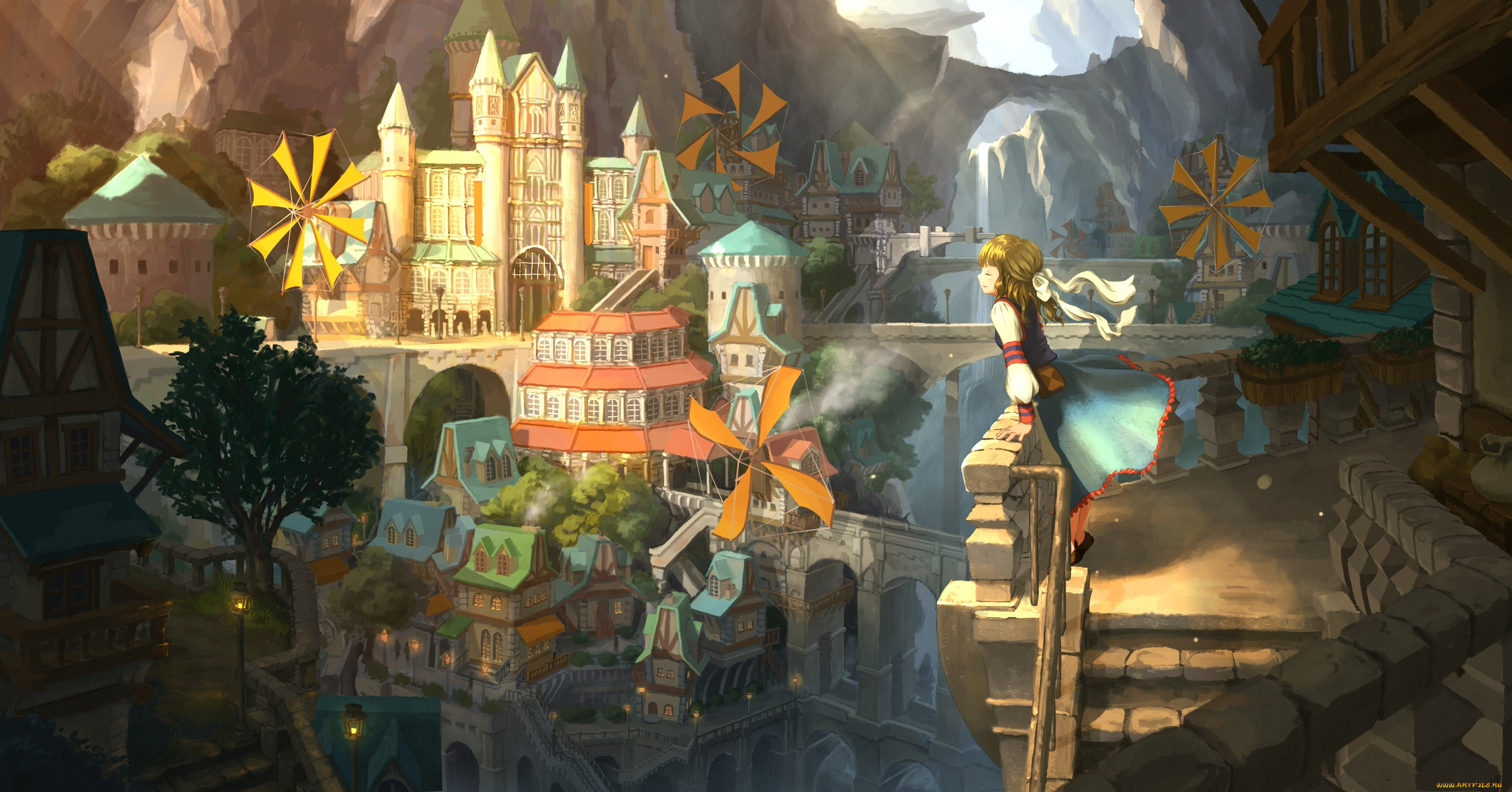 аниме, город, , улицы, , интерьер, , здания