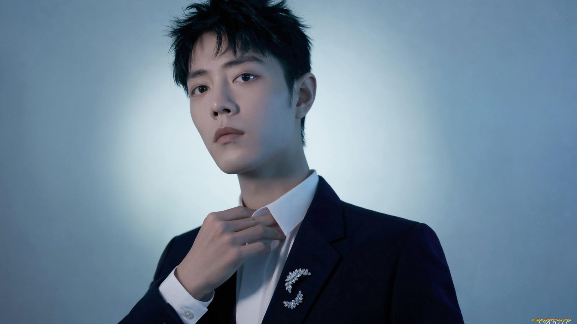 мужчины, xiao, zhan, актер, пиджак, брошь