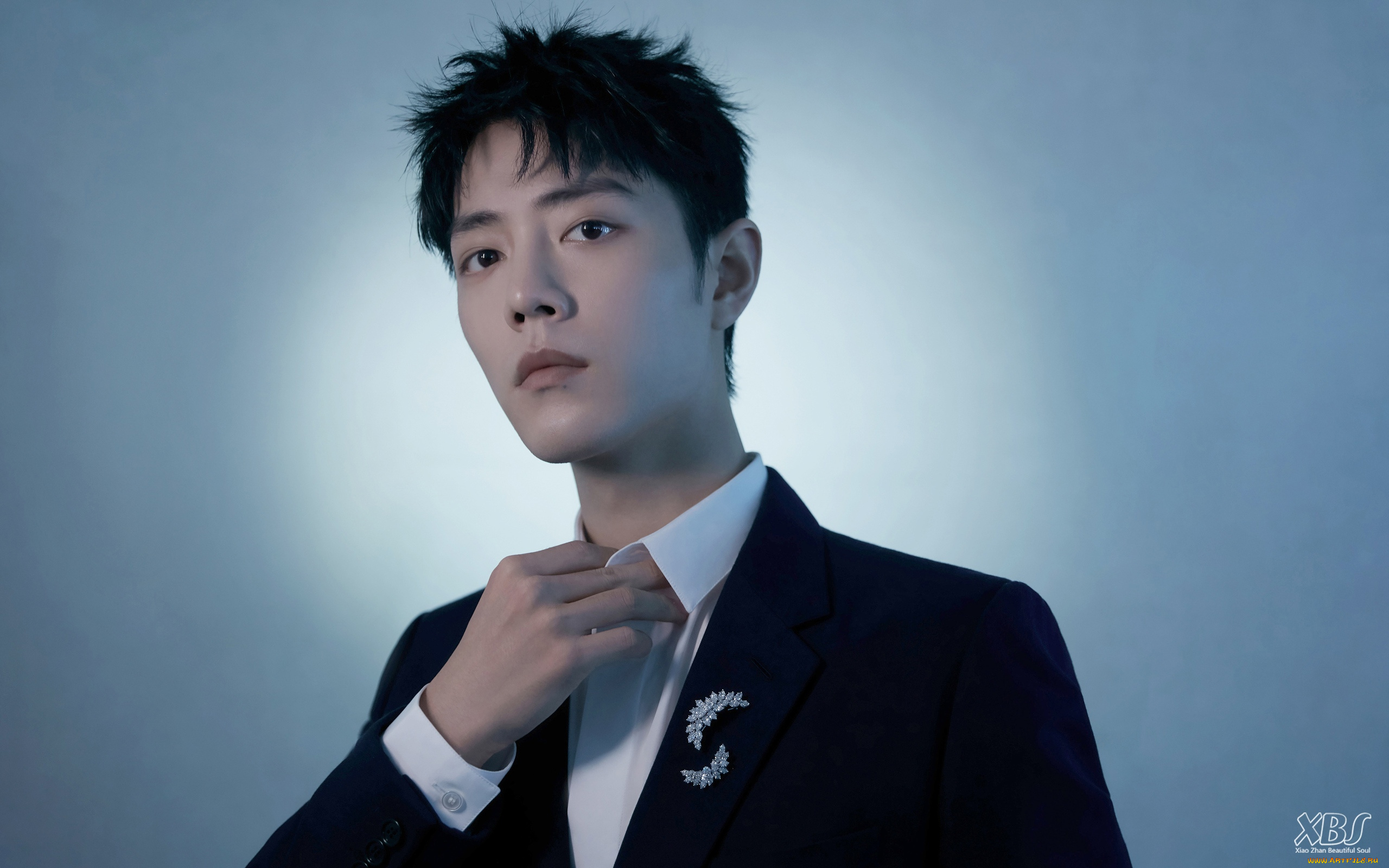 мужчины, xiao, zhan, актер, пиджак, брошь