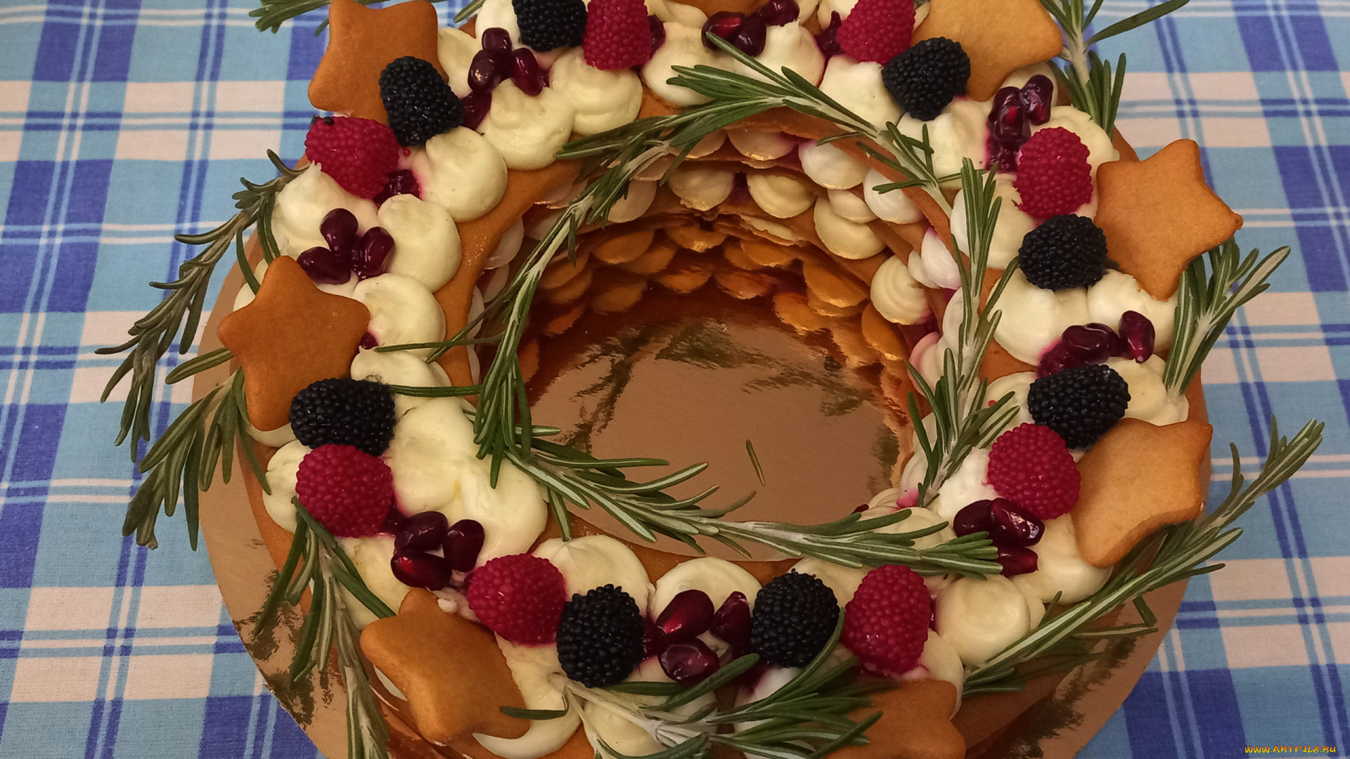 еда, торты, круглый, торт, розмарин