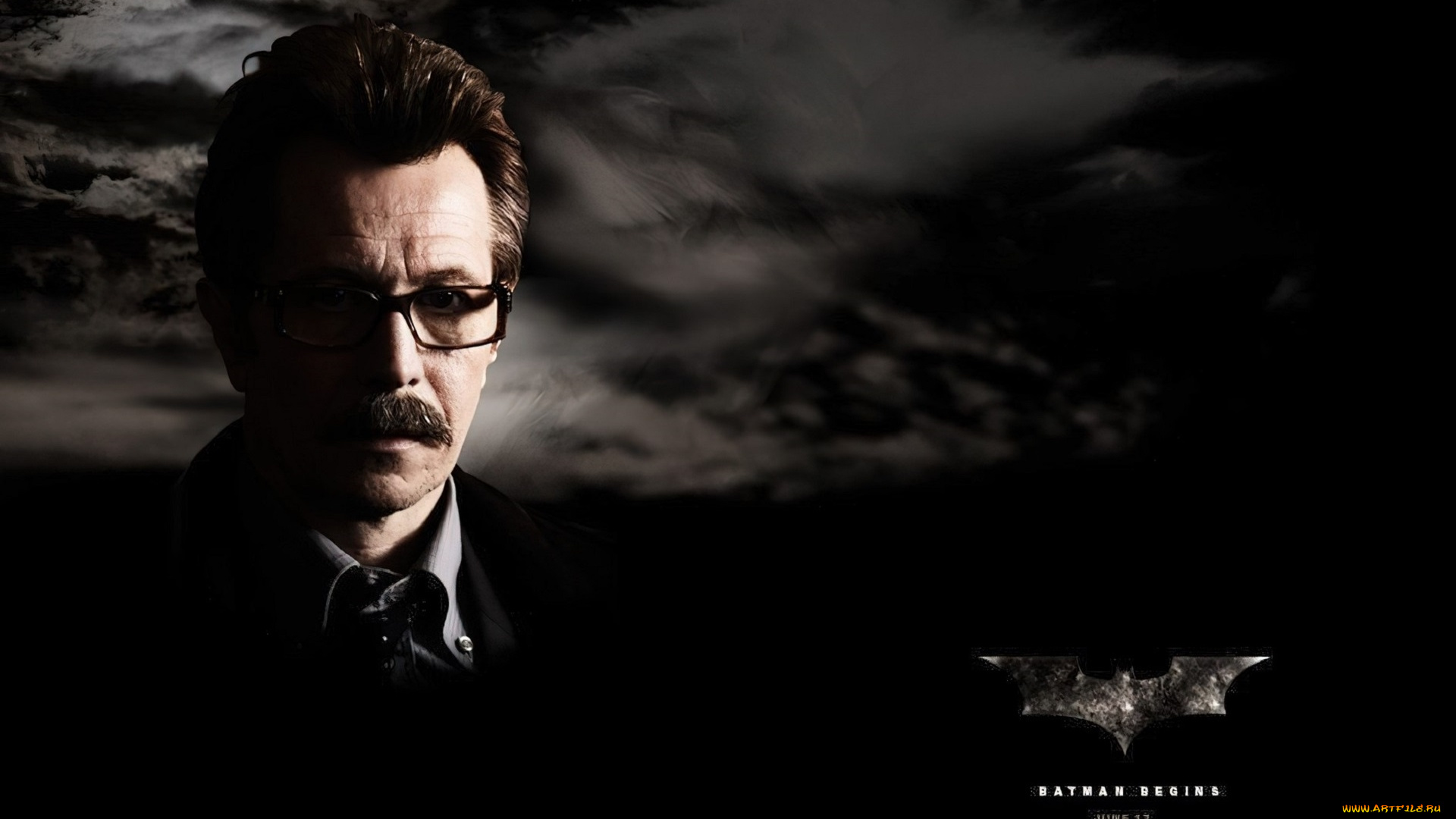 кино, фильмы, batman, , begins, лицо, очки, тучи